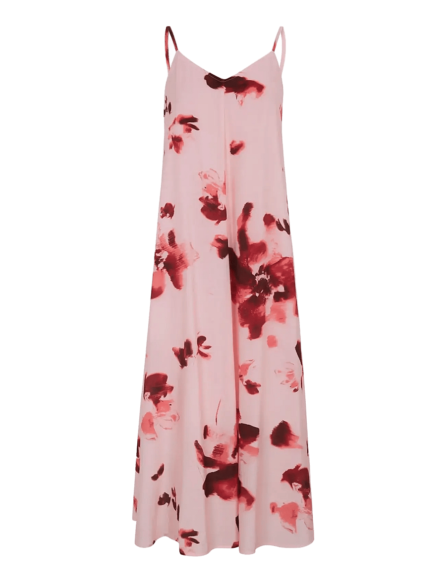 Soft Rebels - SRHaina Print Midi Dress - sommarklänningar - blurred flower lotus - 1
