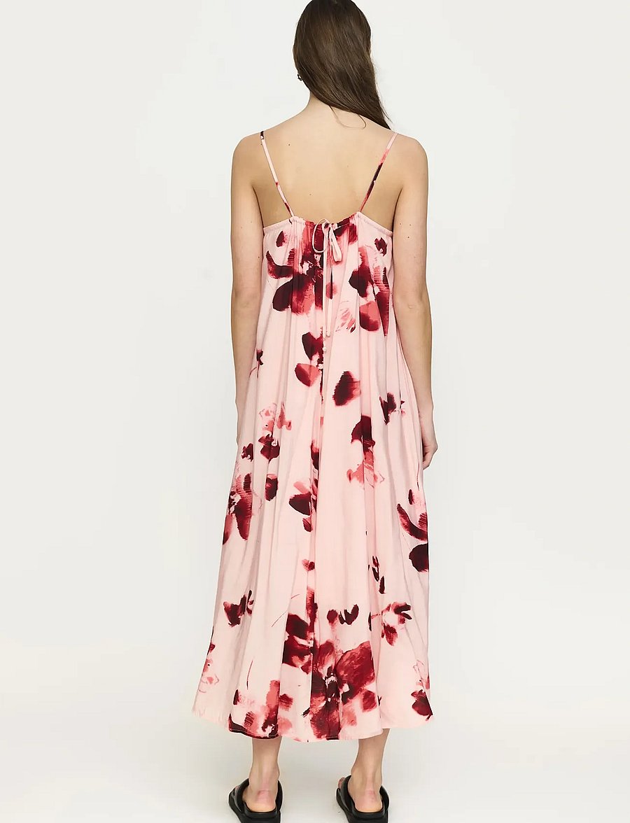Soft Rebels - SRHaina Print Midi Dress - sommarklänningar - blurred flower lotus - 3