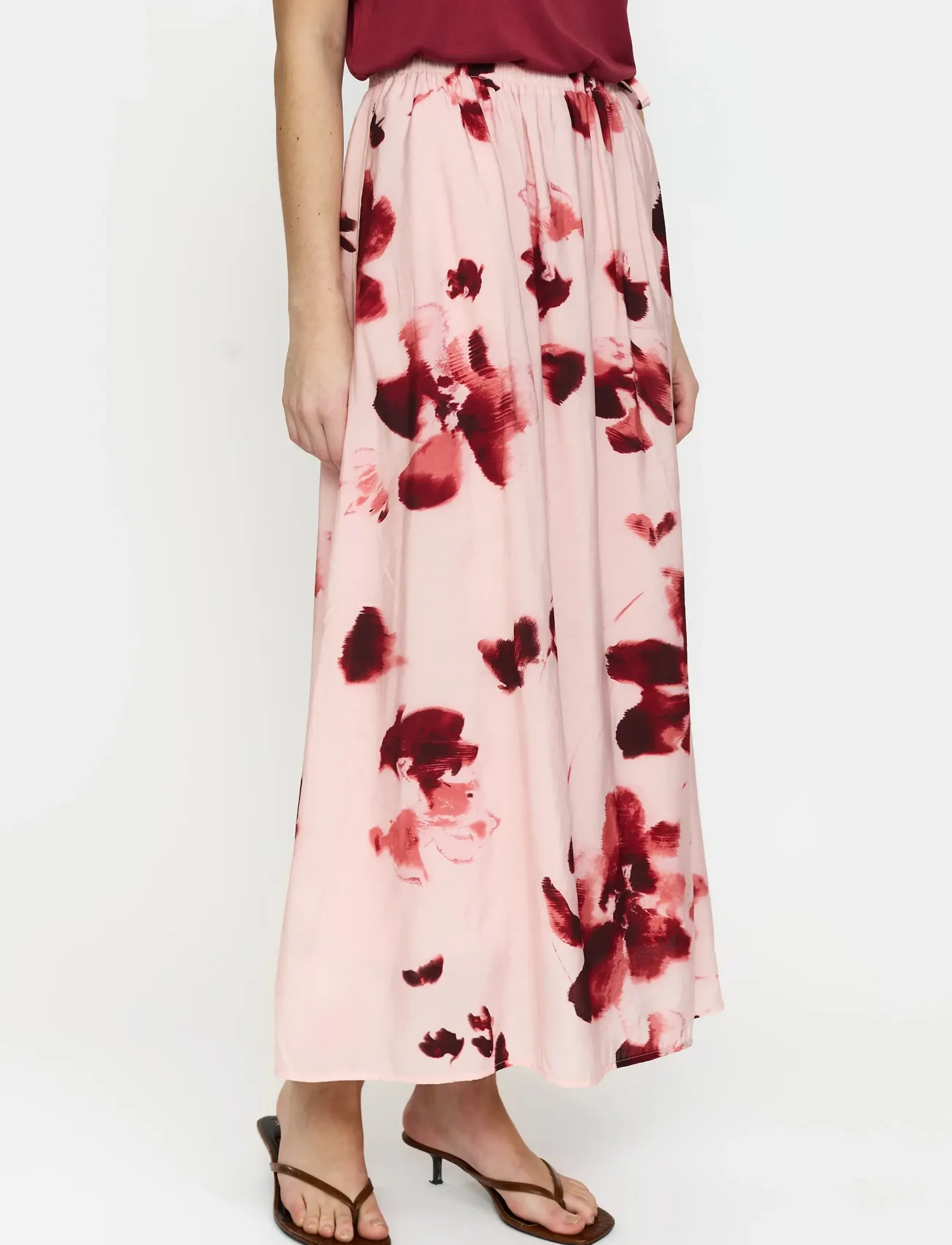 Soft Rebels SRHaina Print Skirt - Skirts - BLURRED FLOWER LOTUS / pink/rose