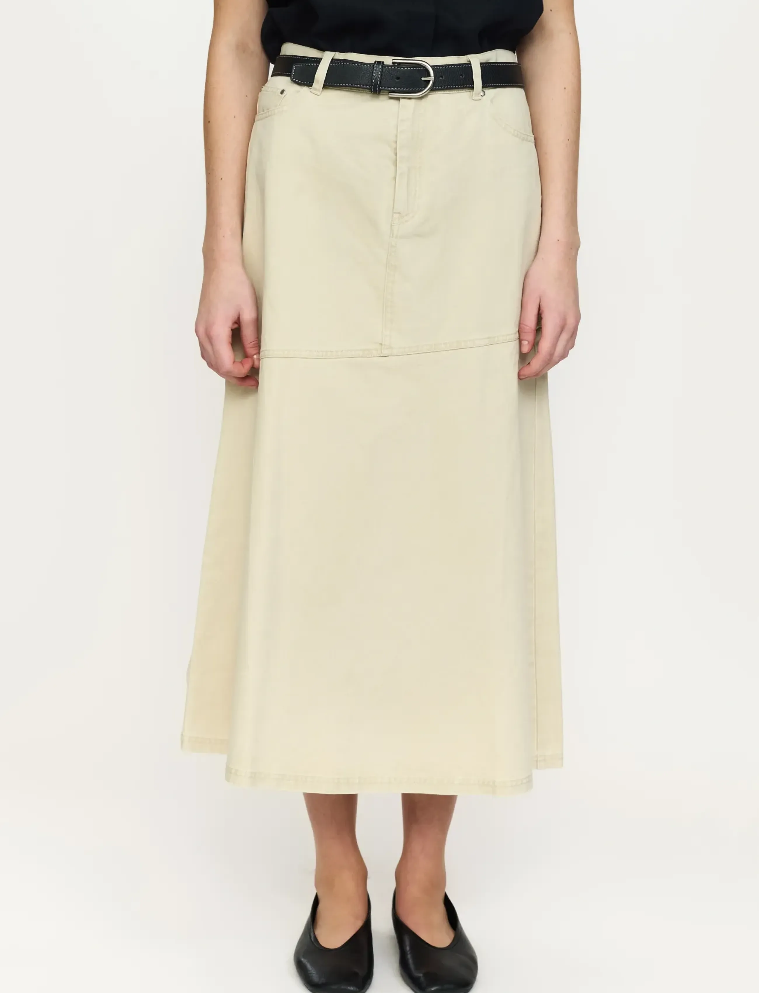 Soft Rebels - SRAnselma Skirt - midi svārki - fog - 3