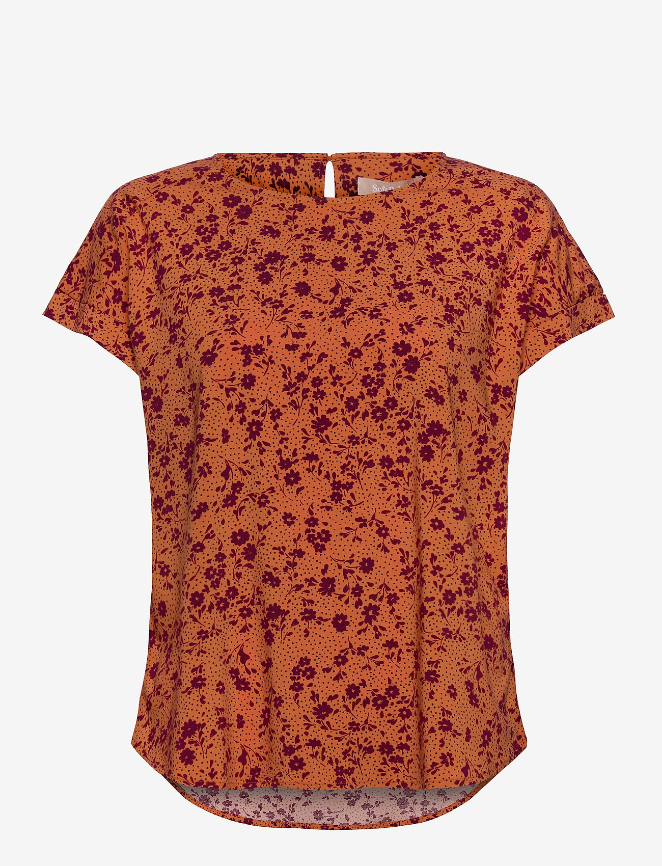 Soft Rebels - Nina SS Top - nina print tomato cream - 0