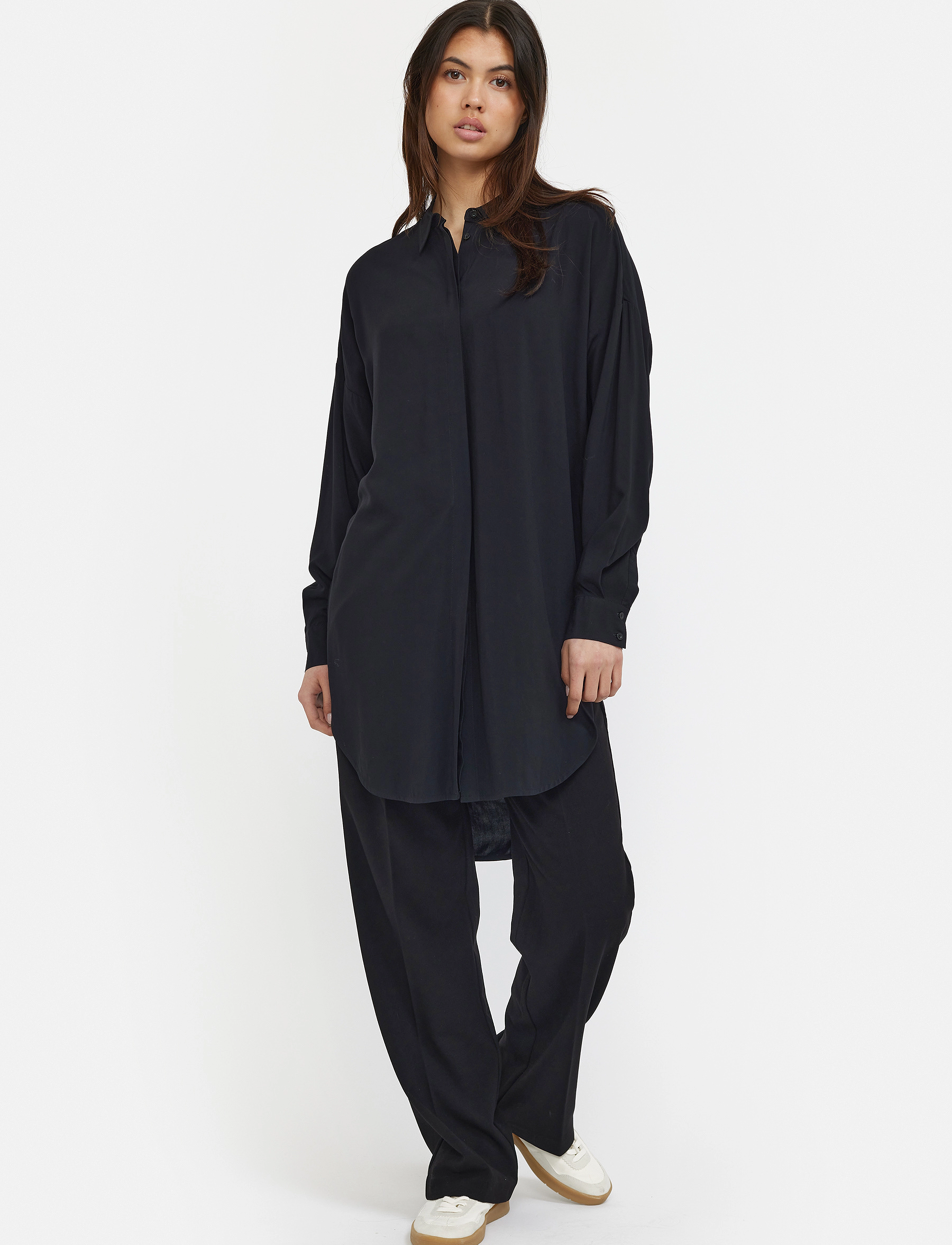 Soft Rebels Srfreedom Long Shirt, L, Black, Skjorter > Langærmede, Dame