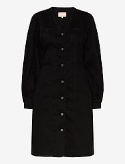 Soft Rebels - Janice LS Dress - midi kjoler - charcoal black - 0