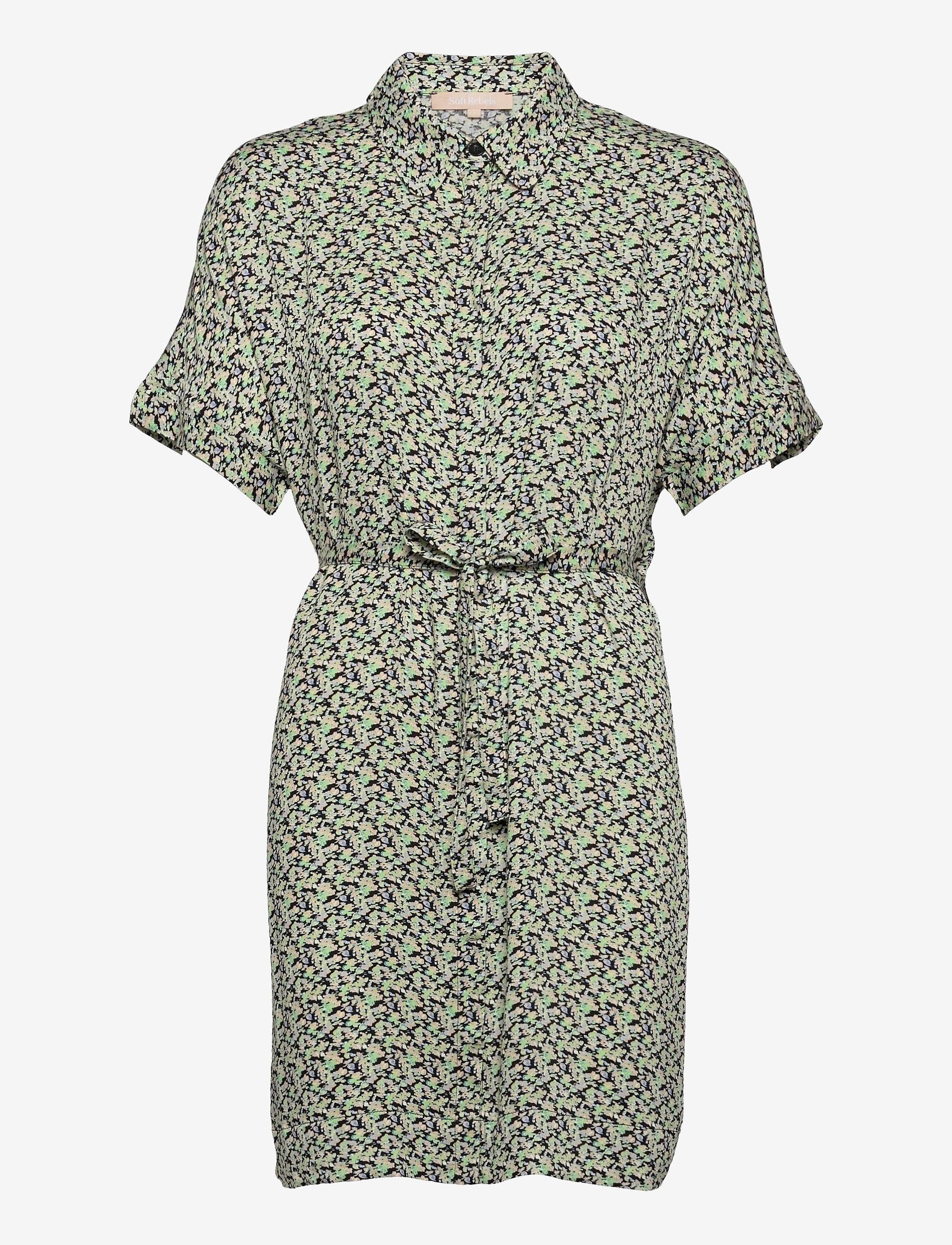 Soft Rebels - SRLeah Shirt Dress - blur flower arcadian green - 1