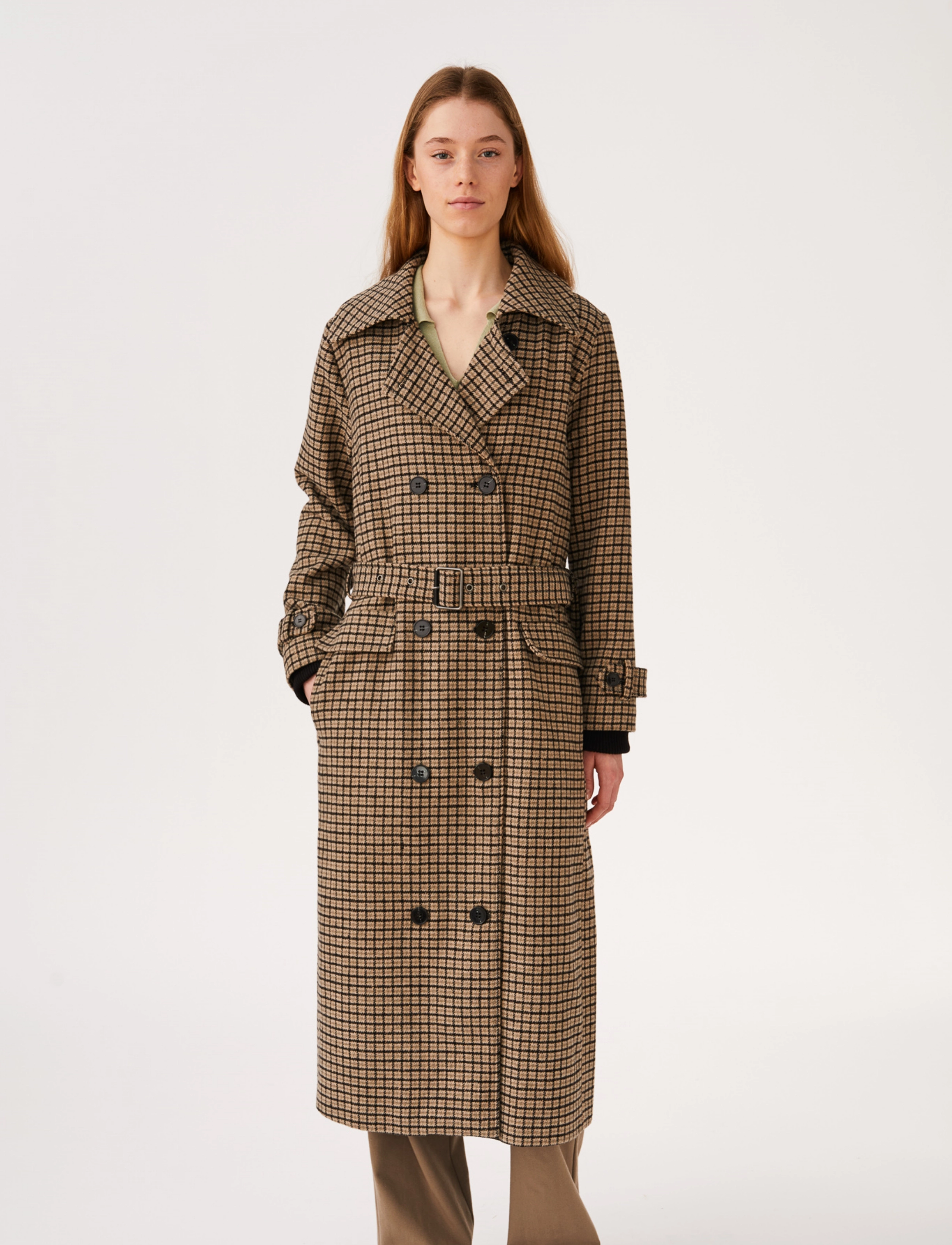 Soft Rebels - SRElodie Check Long Coat - bungee cord - 3