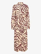 SRAmora Midi Dress - GRAPHIC WAVES DECADENT CHOCOLATE