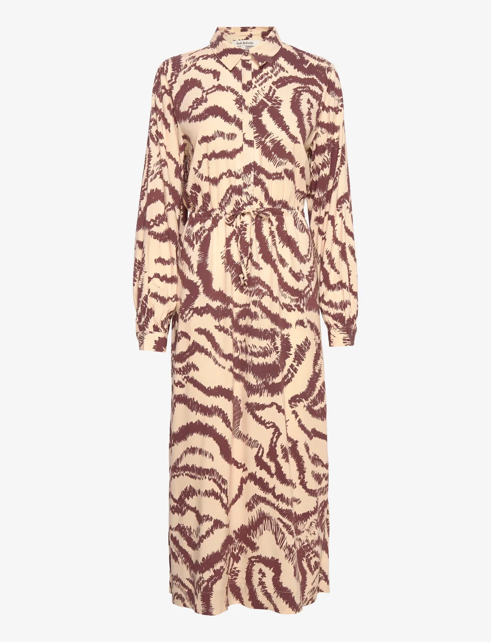 Soft Rebels - SRAmora Midi Dress - hemdkleider - graphic waves decadent chocolate - 1