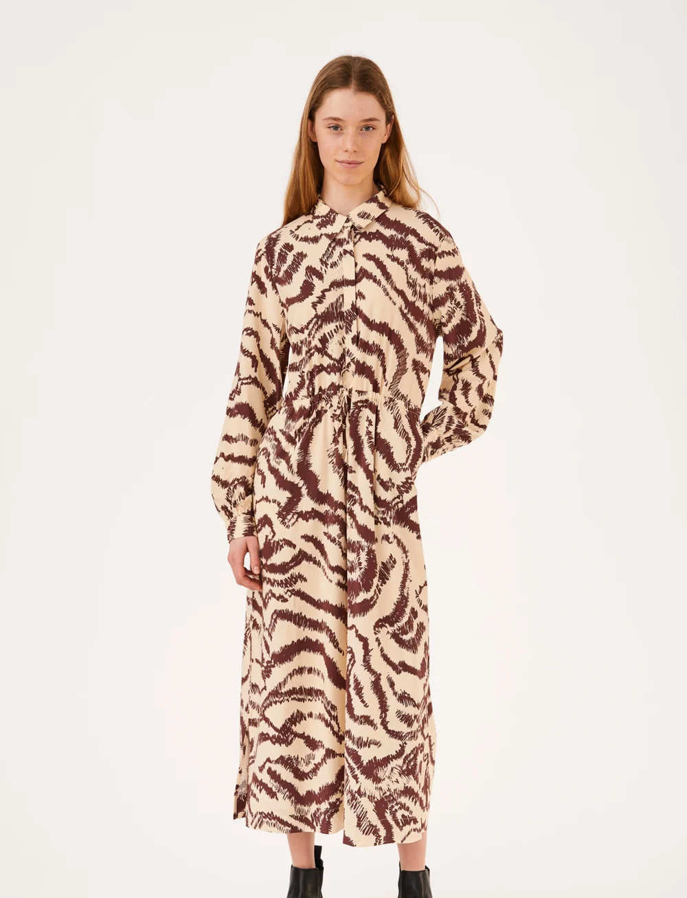 Soft Rebels - SRAmora Midi Dress - hemdkleider - graphic waves decadent chocolate - 0