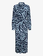 SRAmora Midi Dress - GRAPHIC WAVES ASHLEY BLUE