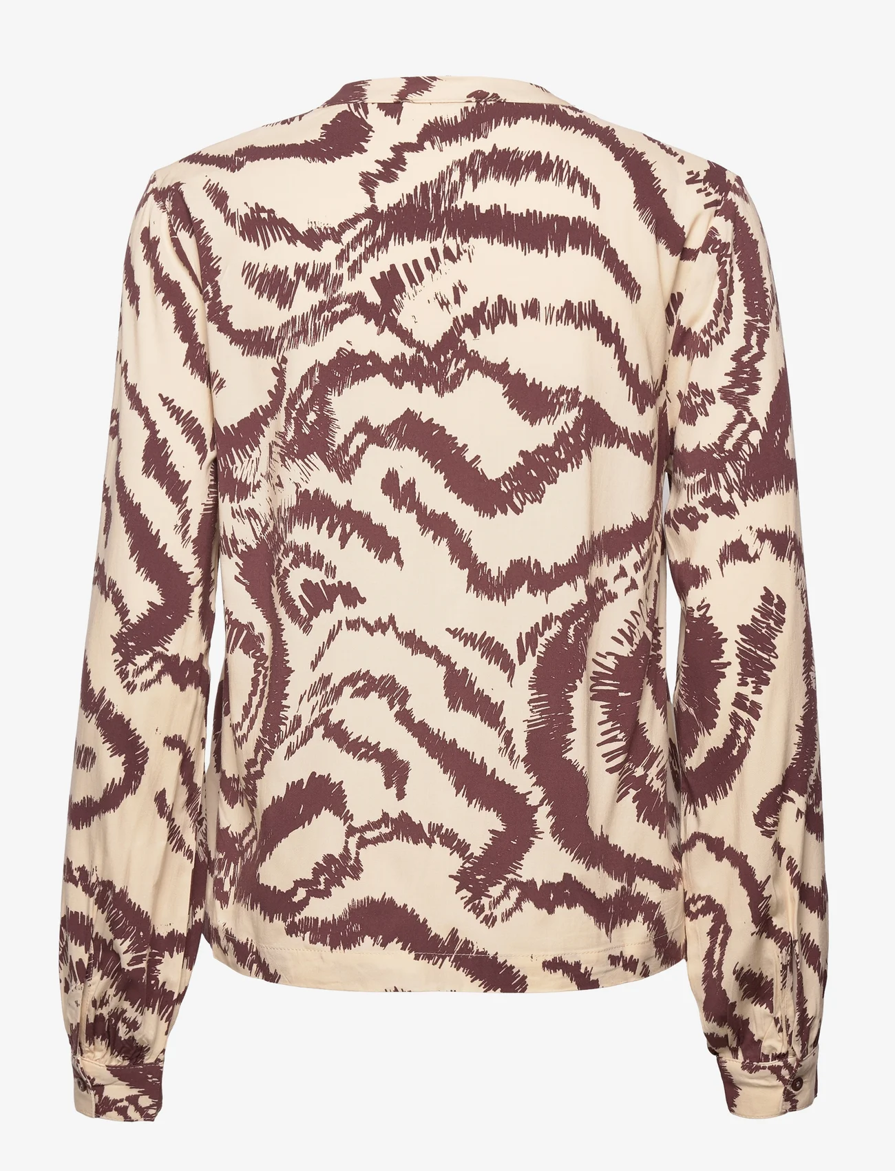 Soft Rebels - SRAmora Blouse - long-sleeved blouses - graphic waves decadent chocolate - 1