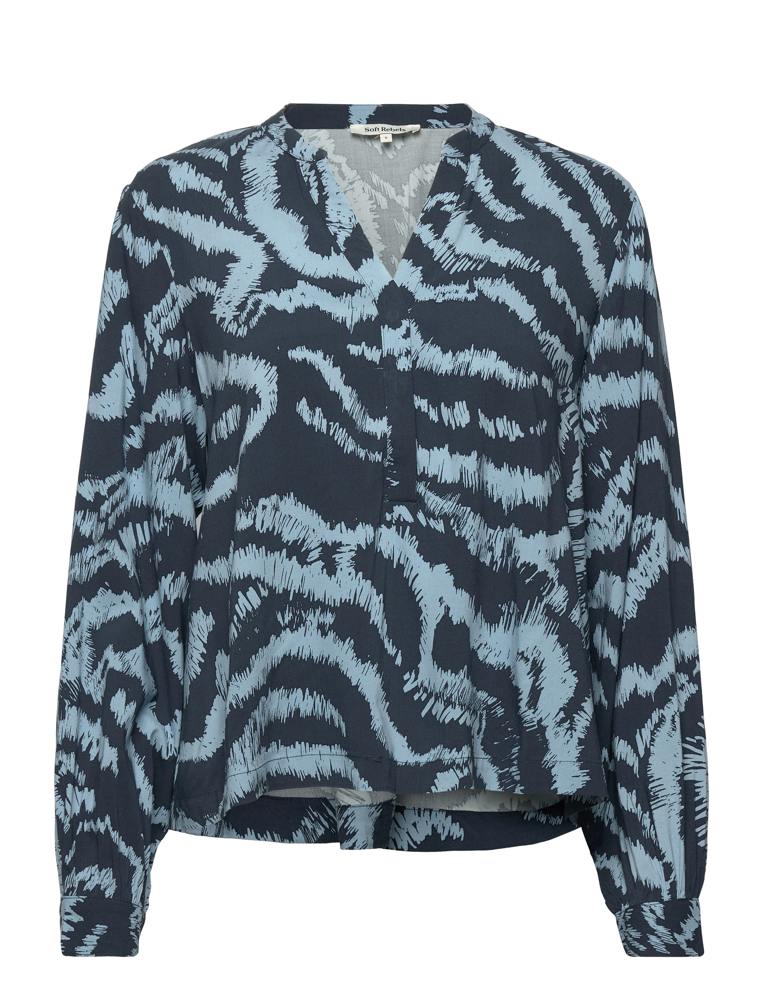 Soft Rebels SRAmora Blouse - Kleidung - GRAPHIC WAVES ASHLEY BLUE / multi