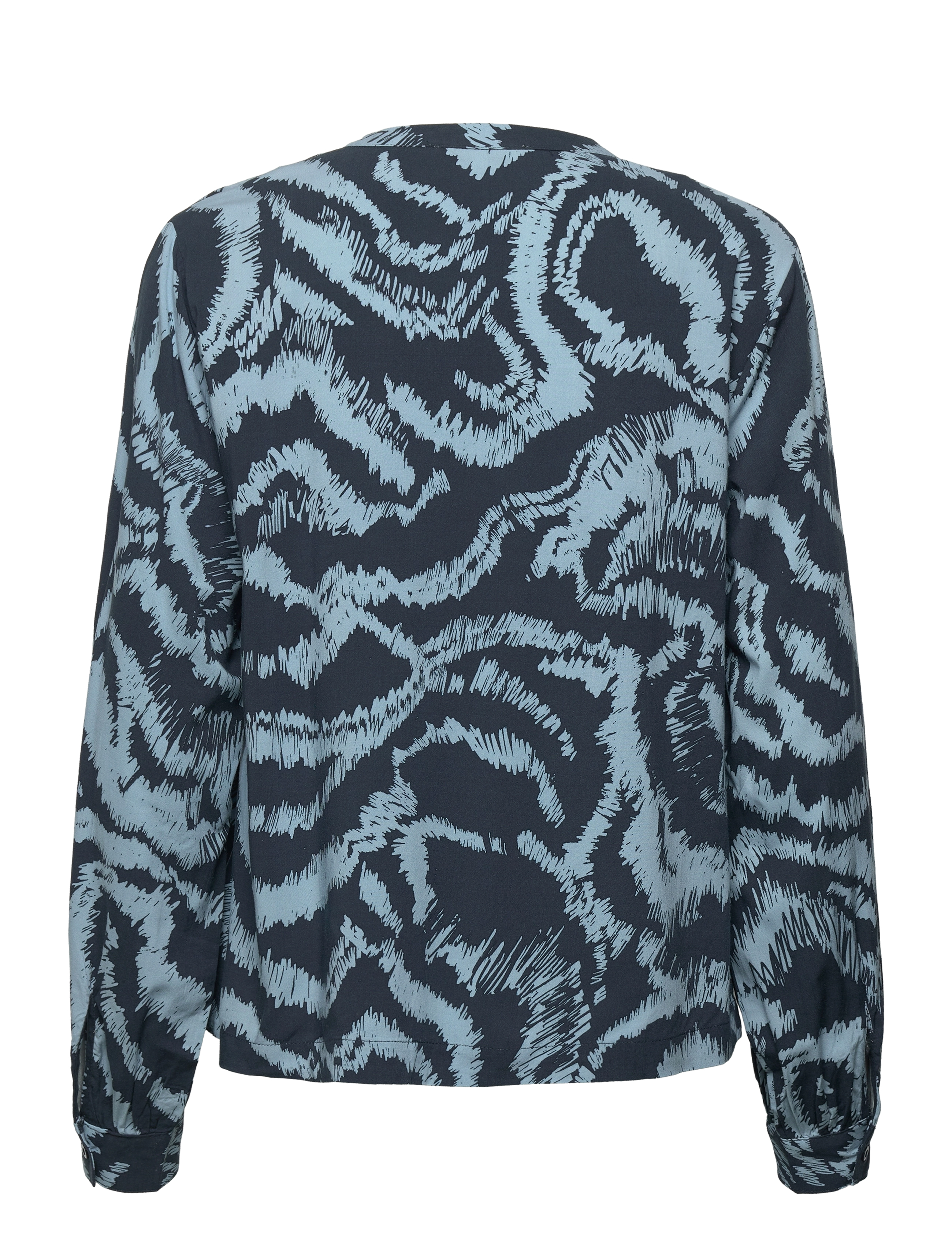 Soft Rebels - SRAmora Blouse - blūzes ar garām piedurknēm - graphic waves ashley blue - 1