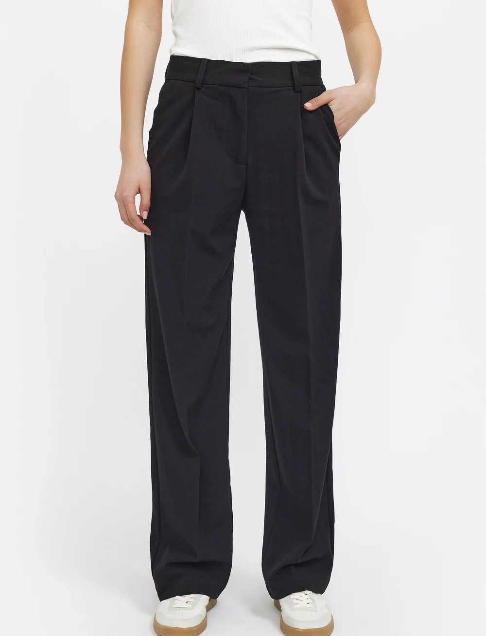 Soft Rebels - SRVilja midwaist loose pant - kostymbyxor - black - 0