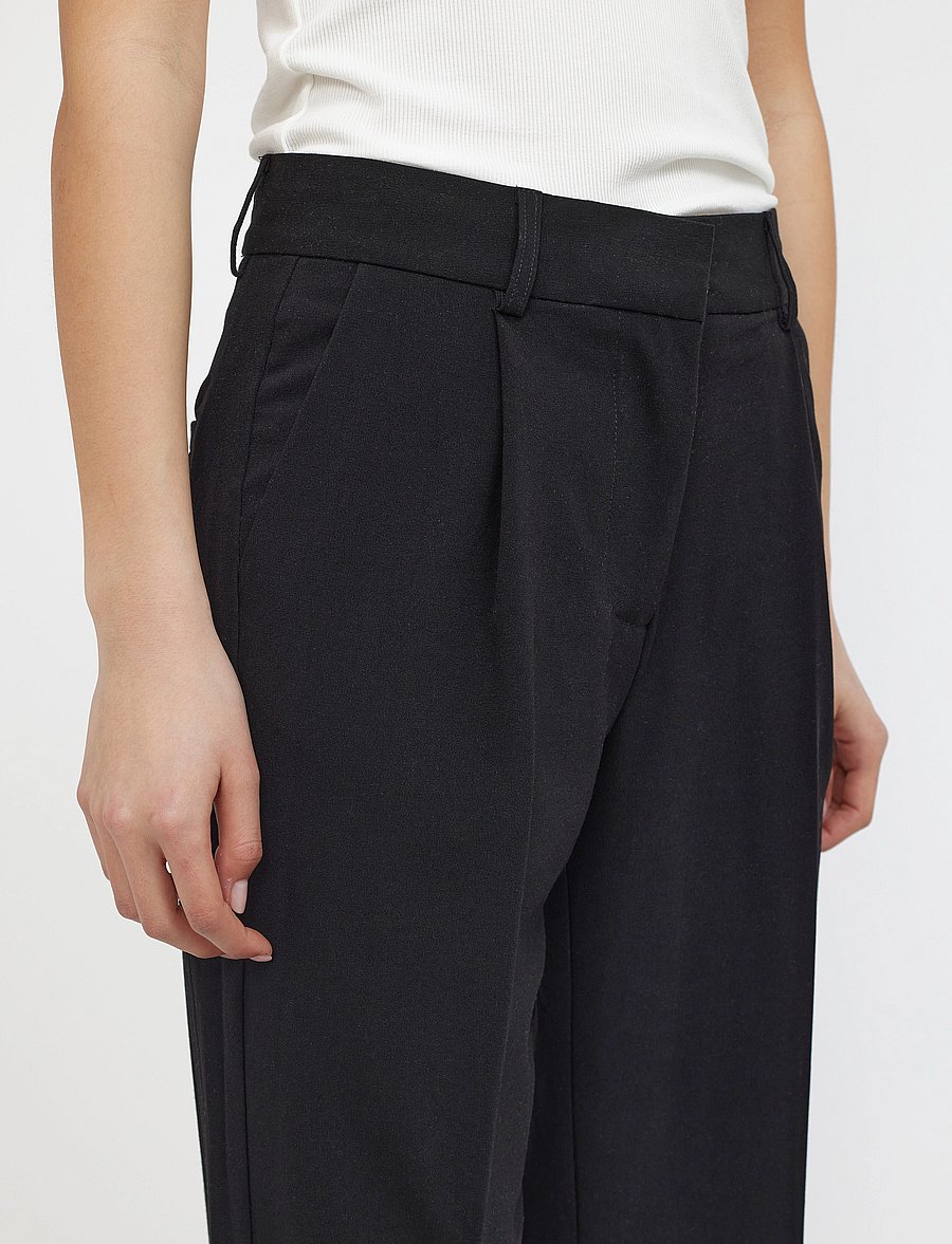 Soft Rebels - SRVilja midwaist loose pant - GRS - pantalons - black - 4