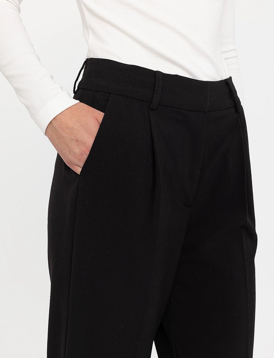 Soft Rebels - SRVilja midwaist loose pant - GRS - pantalons - black - 5