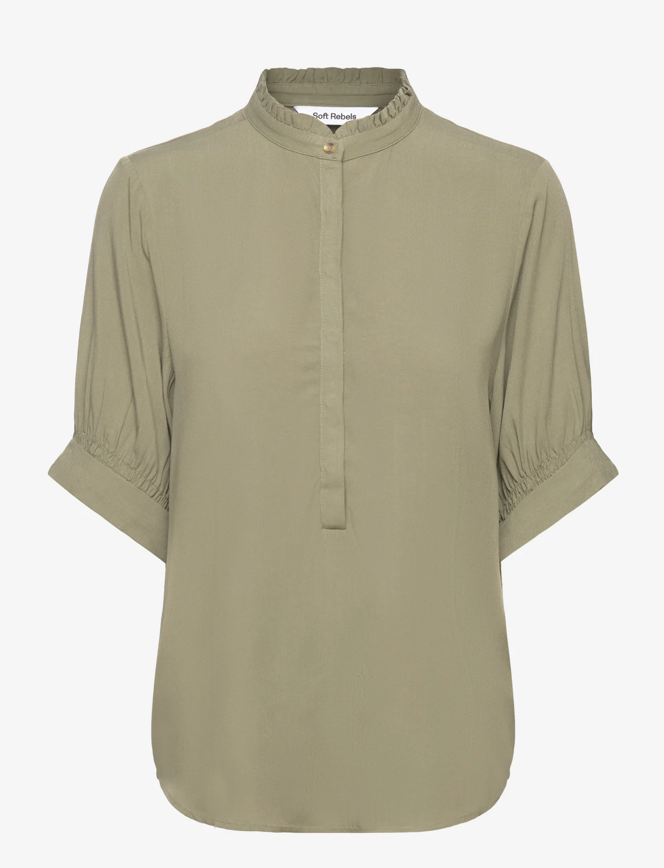 Soft Rebels - SRMatilda 2/4 Blouse - short-sleeved blouses - deep lichen green - 0