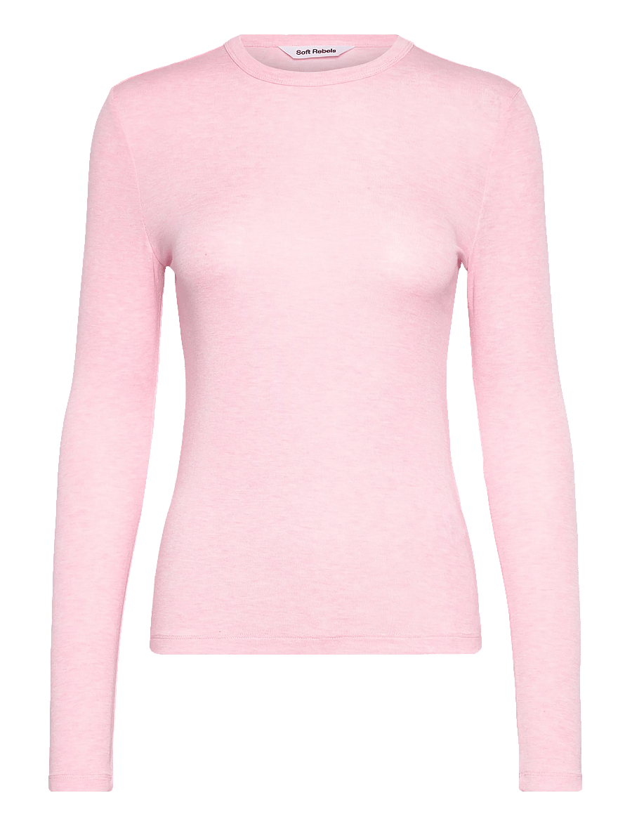 Soft Rebels - SRRoman O-neck - langärmlige tops - roseate spoonbill melange - 1