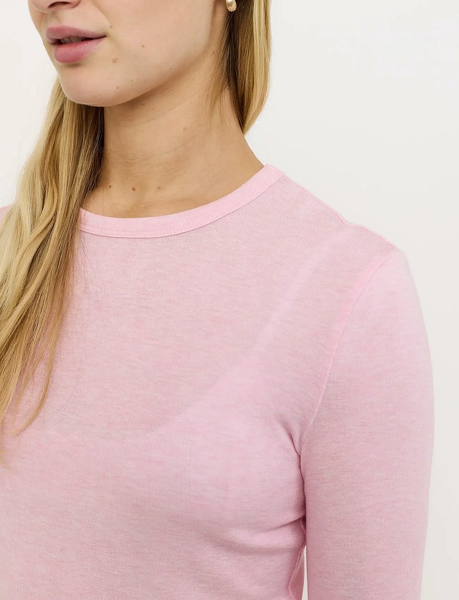 Soft Rebels - SRRoman O-neck - langärmlige tops - roseate spoonbill melange - 4