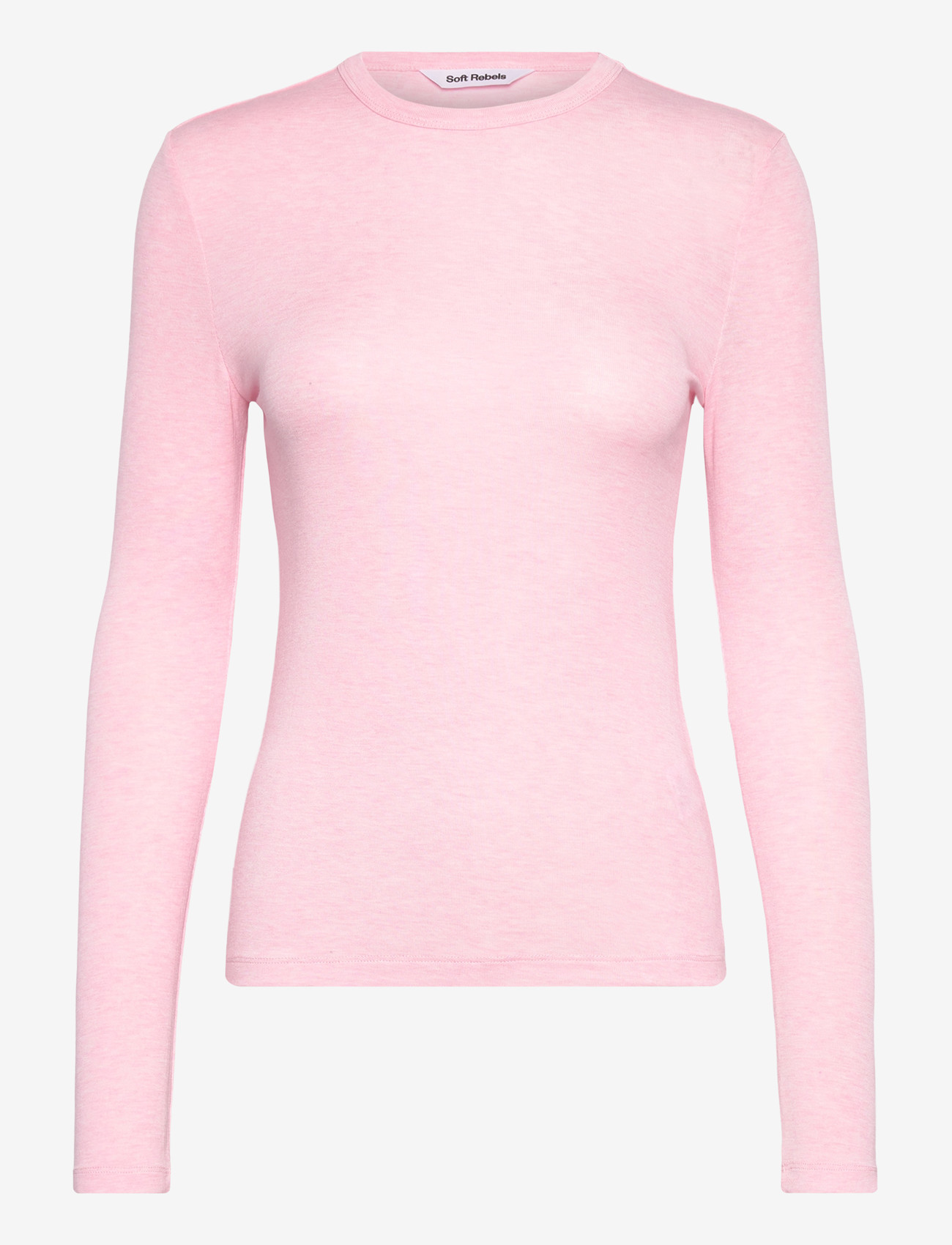 Soft Rebels - SRRoman O-neck - long-sleeved tops - 261 roseate spoonbill melange - 0