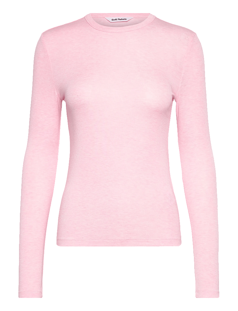 Soft Rebels - SRRoman O-neck - long-sleeved tops - 261 roseate spoonbill melange - 0