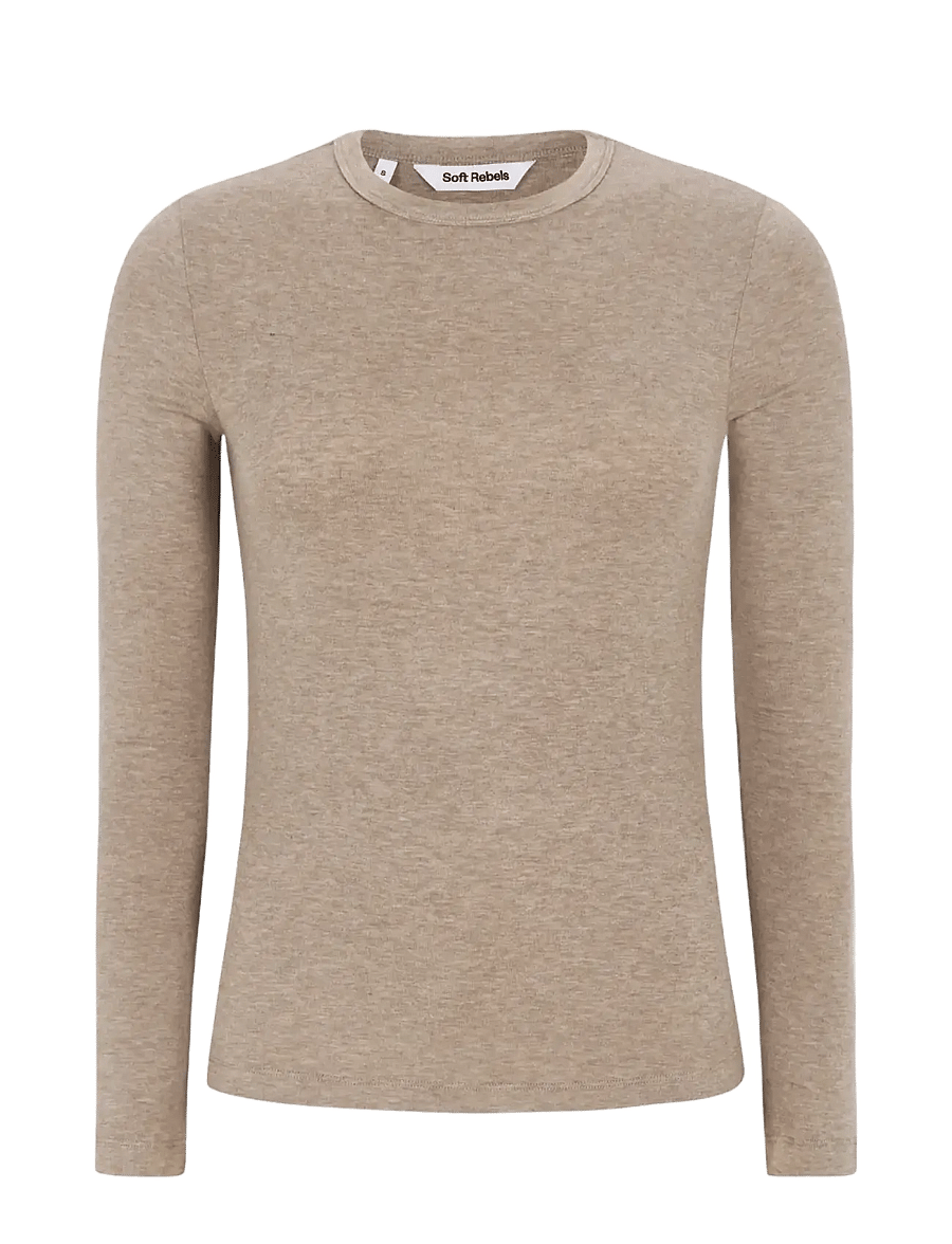 Soft Rebels - SRRoman O-neck - langärmlige tops - silver mink melange - 1