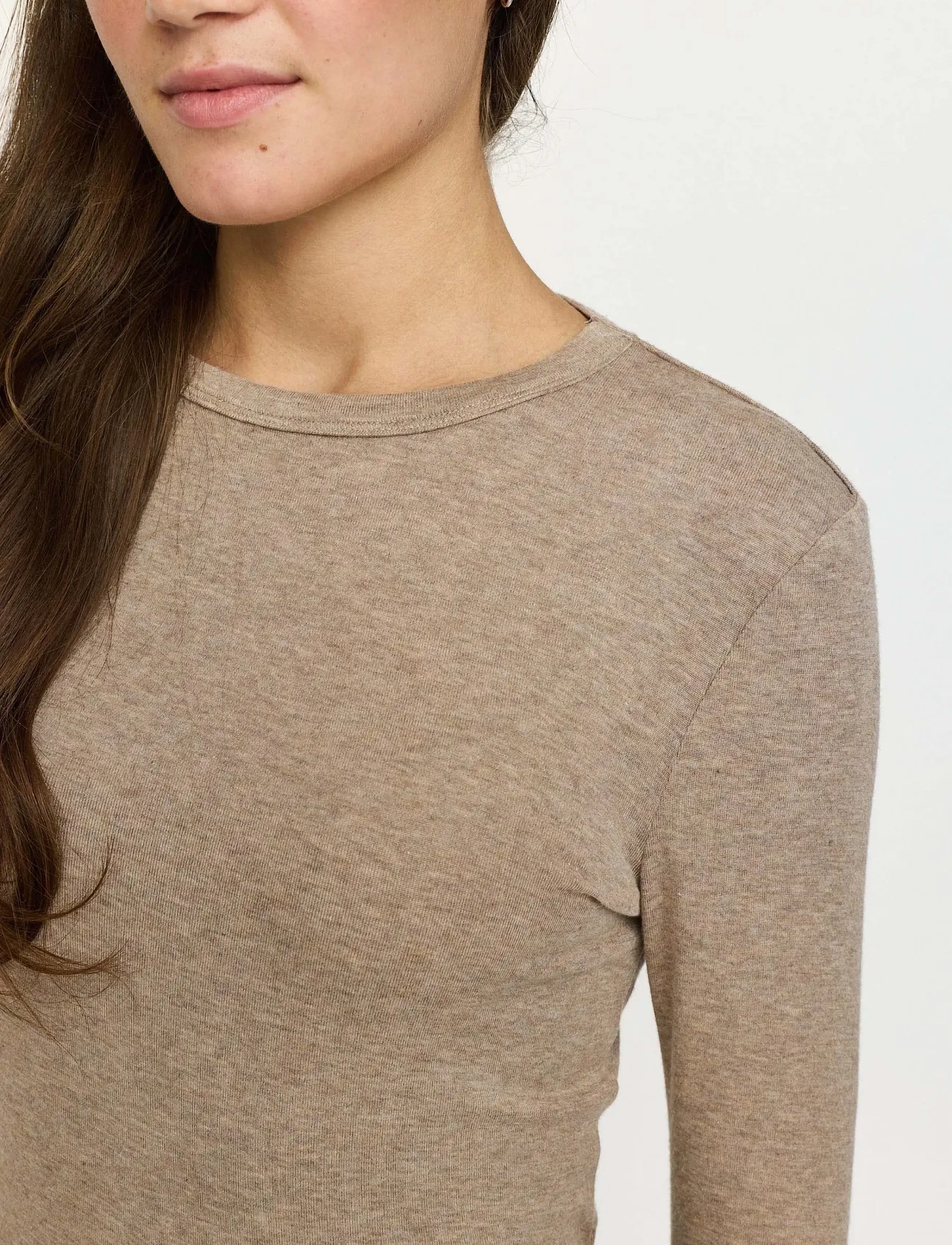 Soft Rebels - SRRoman O-neck - long-sleeved tops - silver mink melange - 4