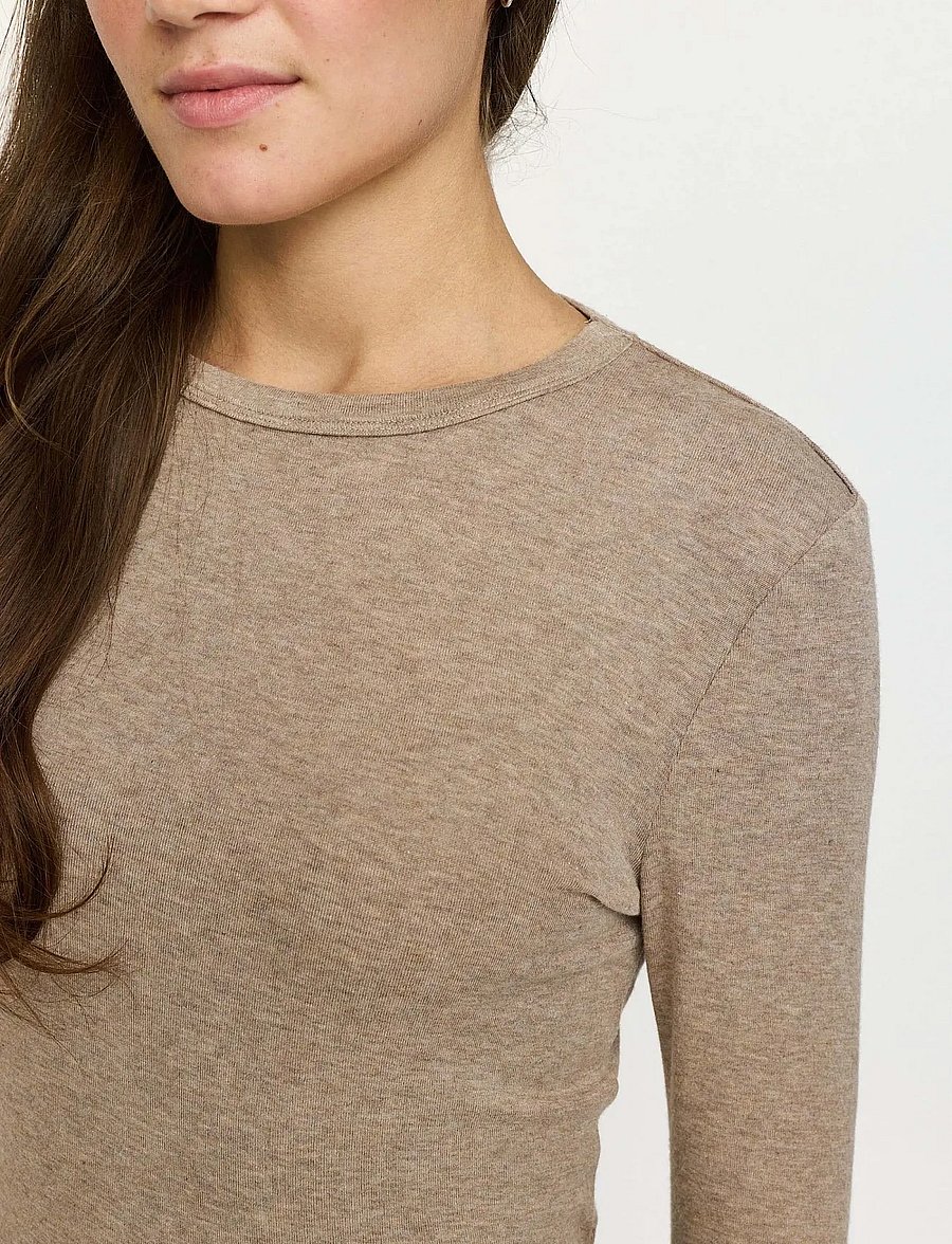 Soft Rebels - SRRoman O-neck - langärmlige tops - silver mink melange - 4