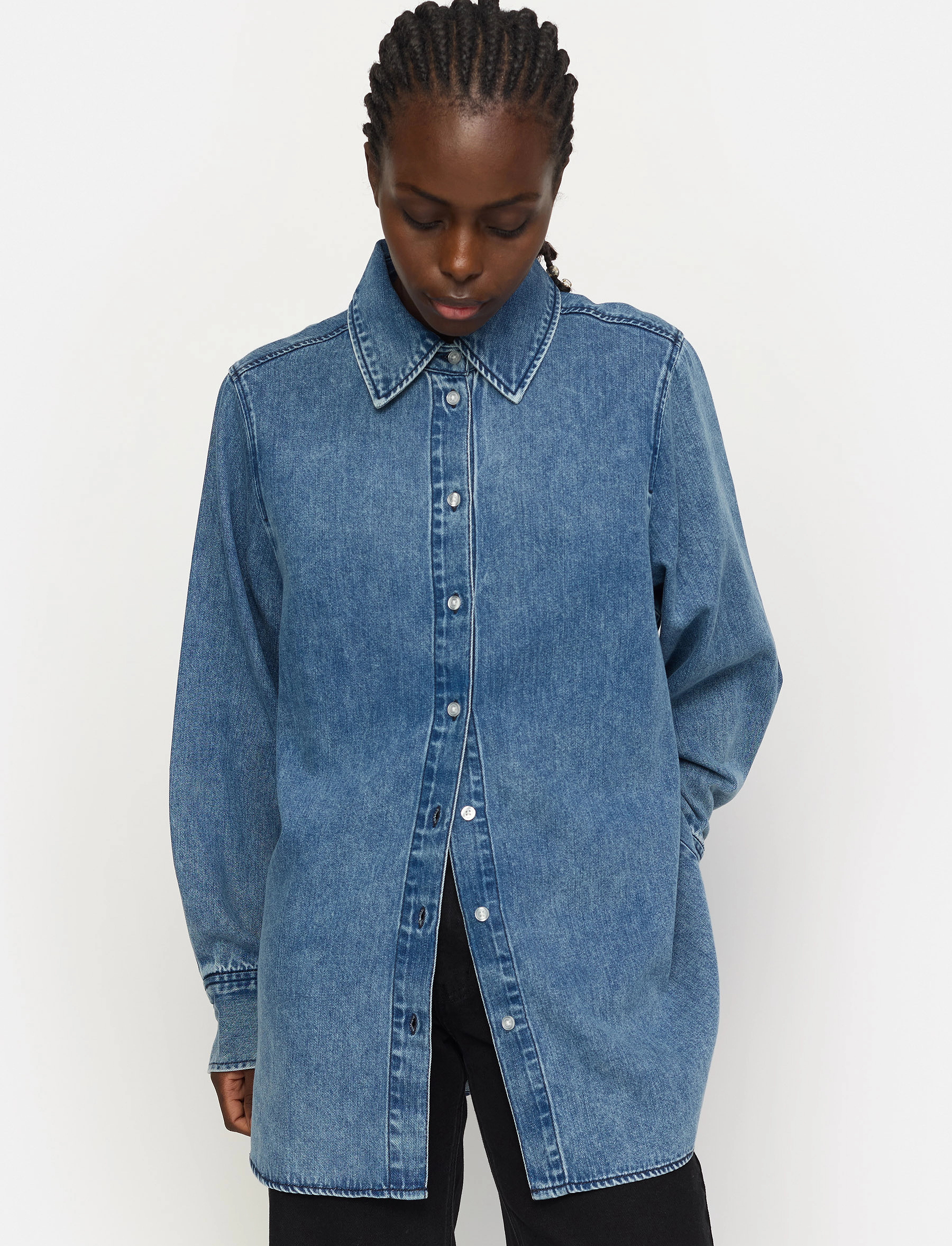 Soft Rebels Srkeira Shirt, Kvinder, Denim Skjorte, Blå, Str: XL