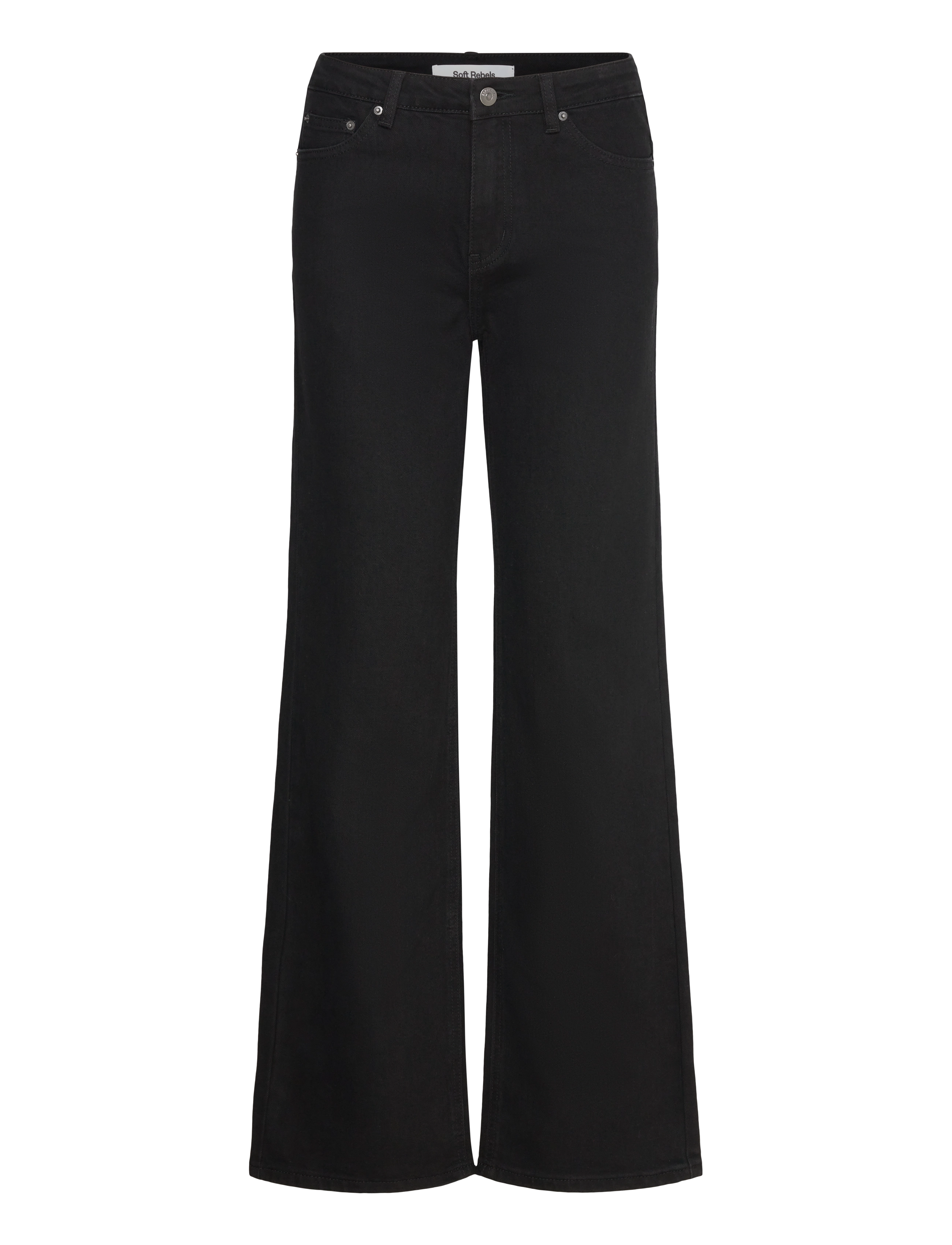 Soft Rebels - SRWilla Midwaist Wide Jeans - 001 black - 1
