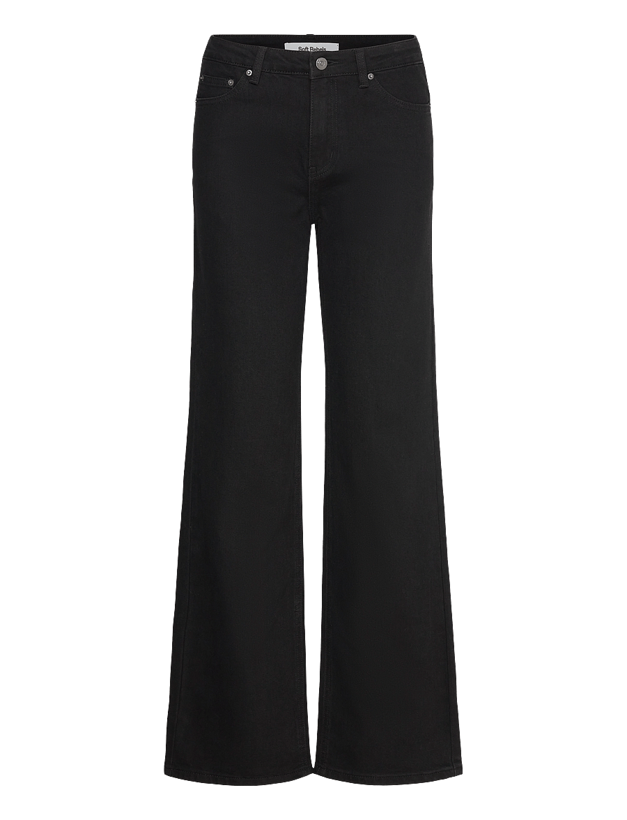 Soft Rebels - SRWilla Midwaist Wide Jeans - 001 black - 1
