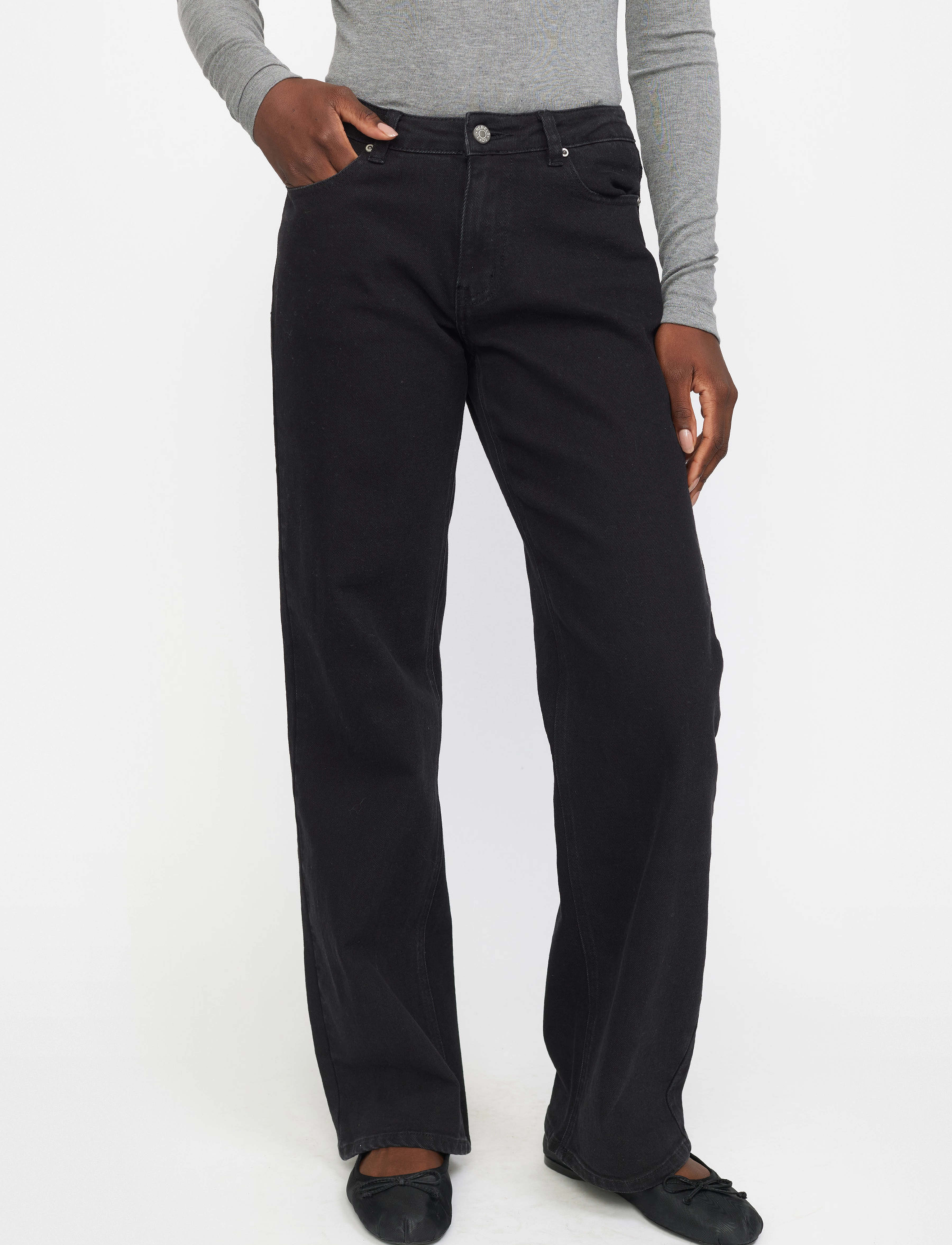 Soft Rebels SRWilla Midwaist Wide Jeans - Jeans - 001 BLACK / black