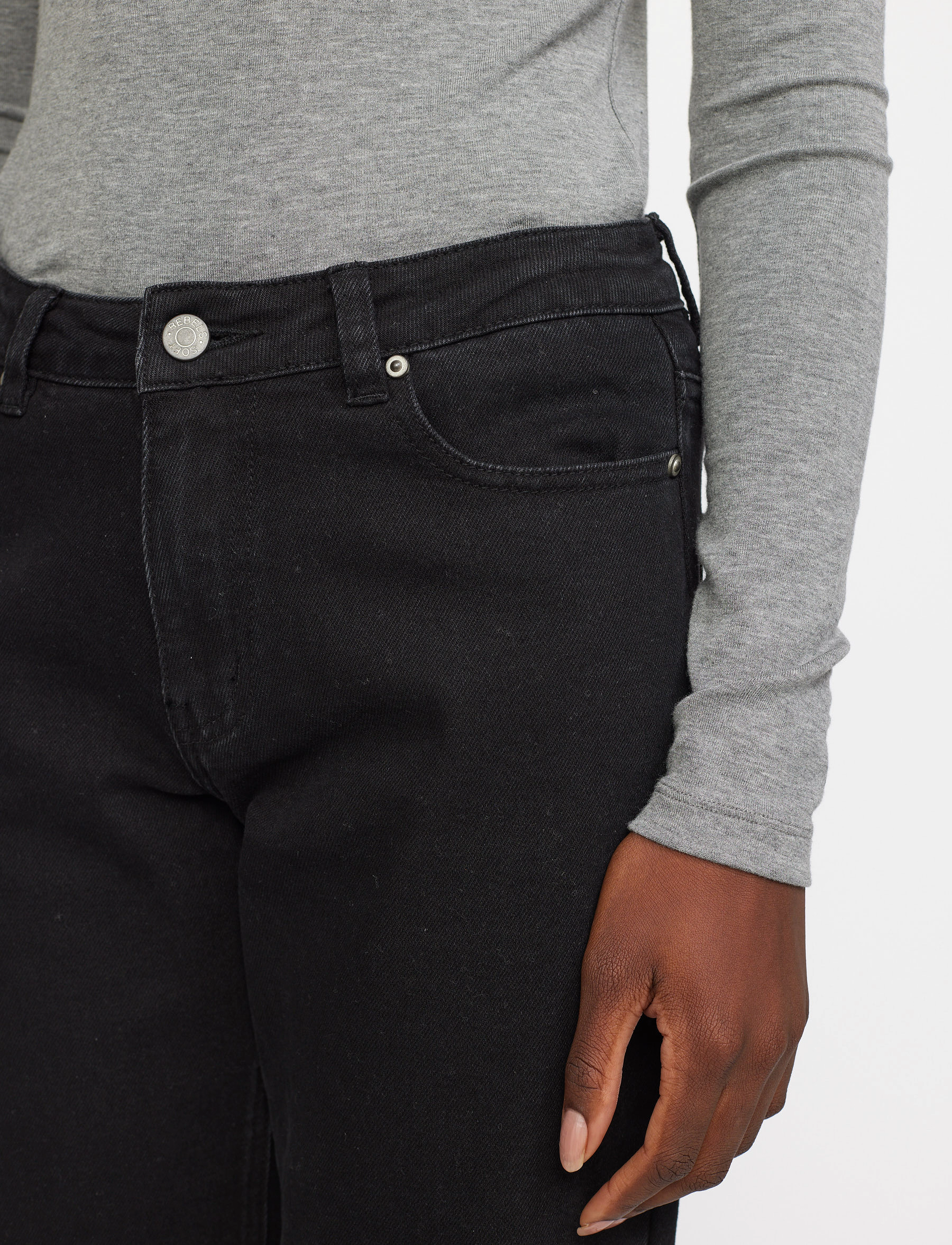 Soft Rebels - SRWilla Midwaist Wide Jeans - 001 black - 4