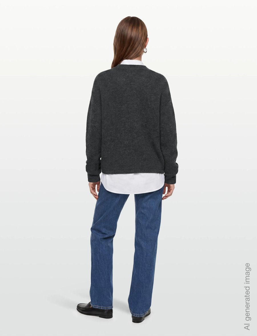 Soft Rebels - SRWest V-neck Knit - pullover - charcoal melange - 4