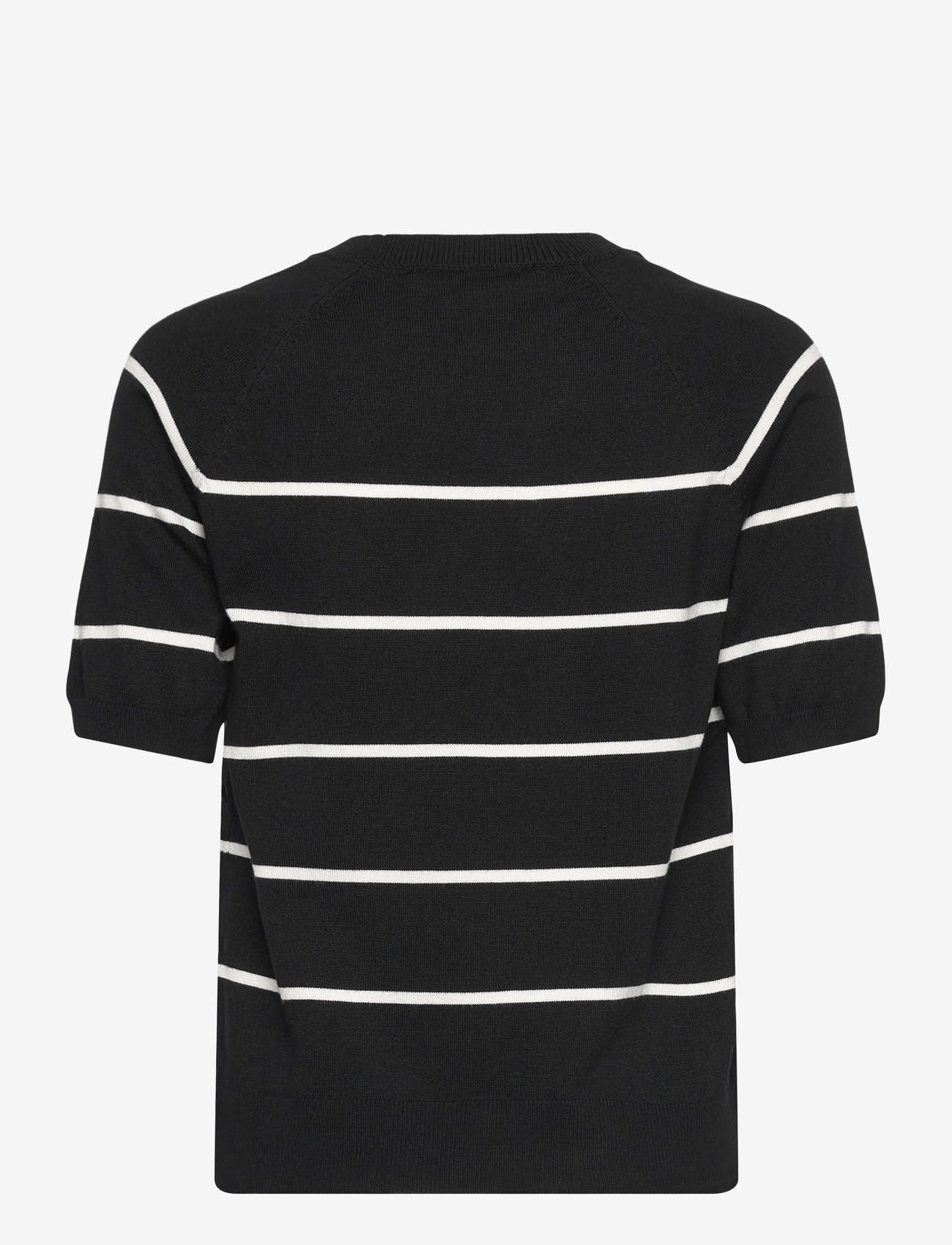 Soft Rebels - SRMarla Stripe SS Knit - striktrøjer - 001 black - 1