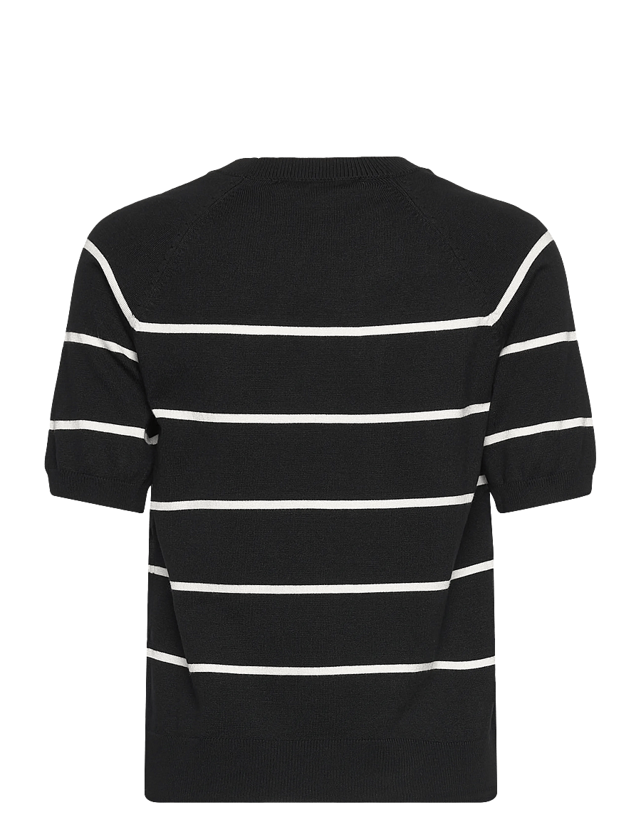 Soft Rebels - SRMarla Stripe SS Knit - 001 black - 2