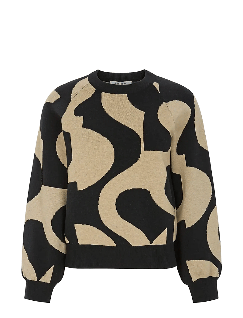 Soft Rebels - SRSima Scape Knit - stickade tröjor - black - 1