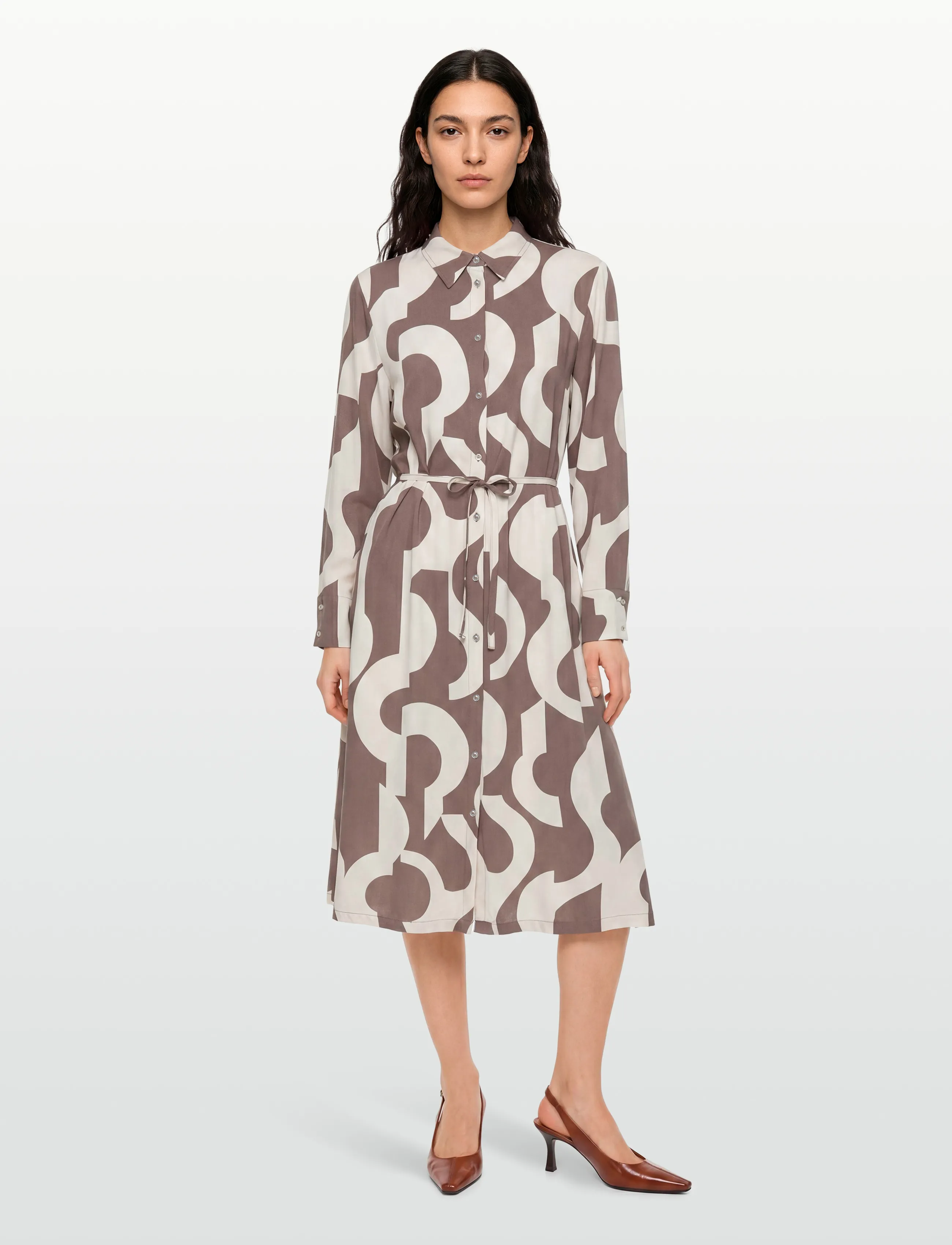 Soft Rebels Srfiona Dress, Kvinder, Midi Skjortekjole, Brun, Str: M