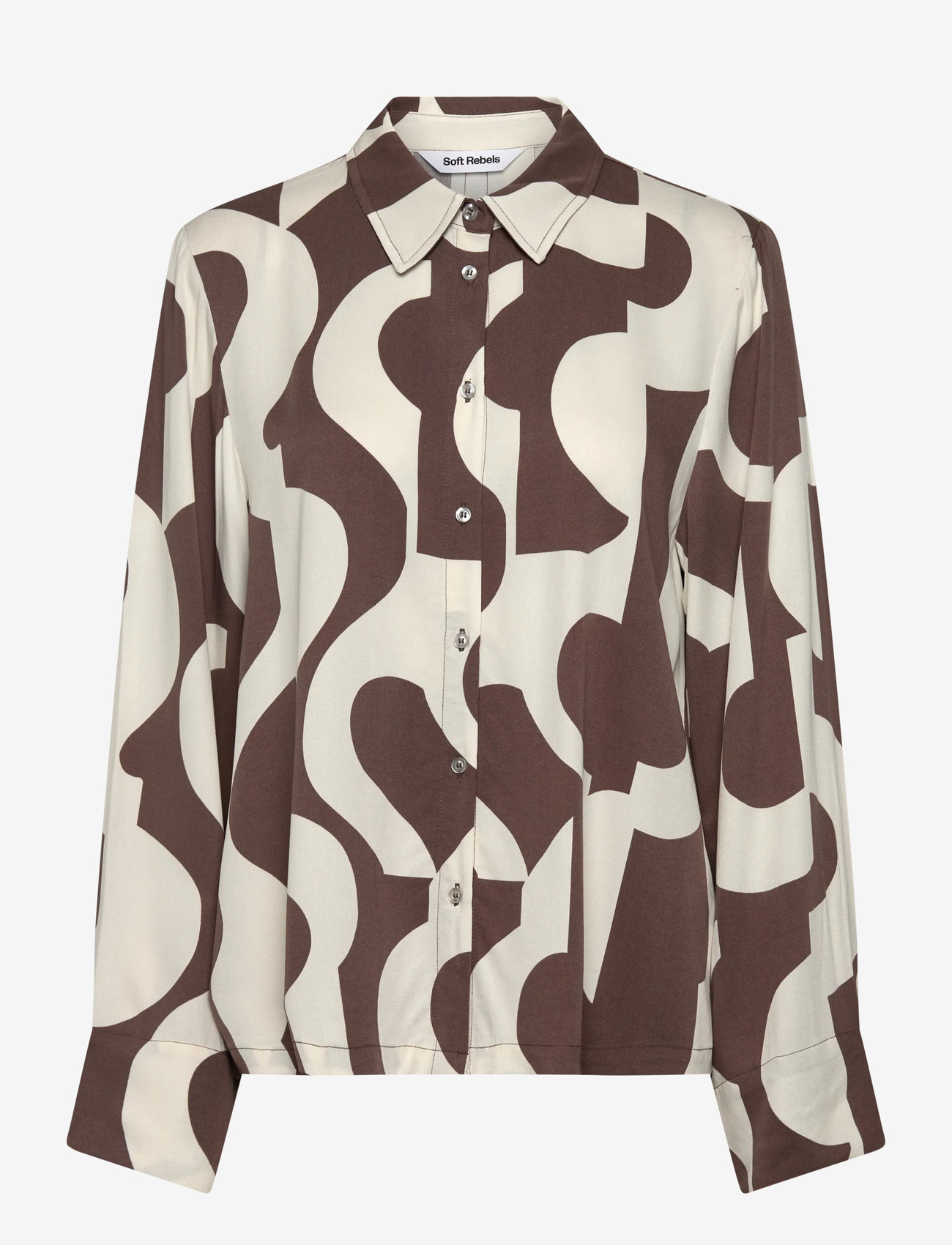 Soft Rebels - SRFiona Shirt - langärmlige hemden - earthy artscape - 0