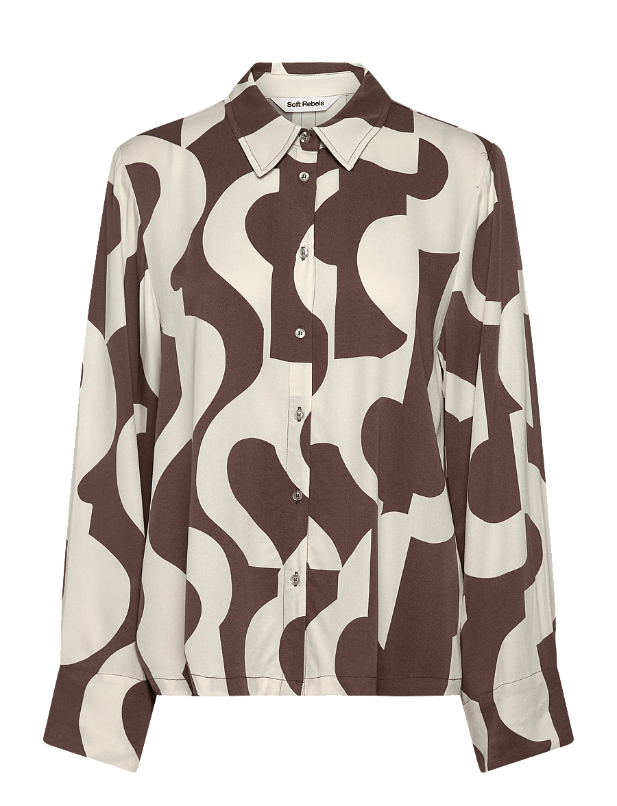 Soft Rebels - SRFiona Shirt - pikkade varrukatega särgid - earthy artscape - 0