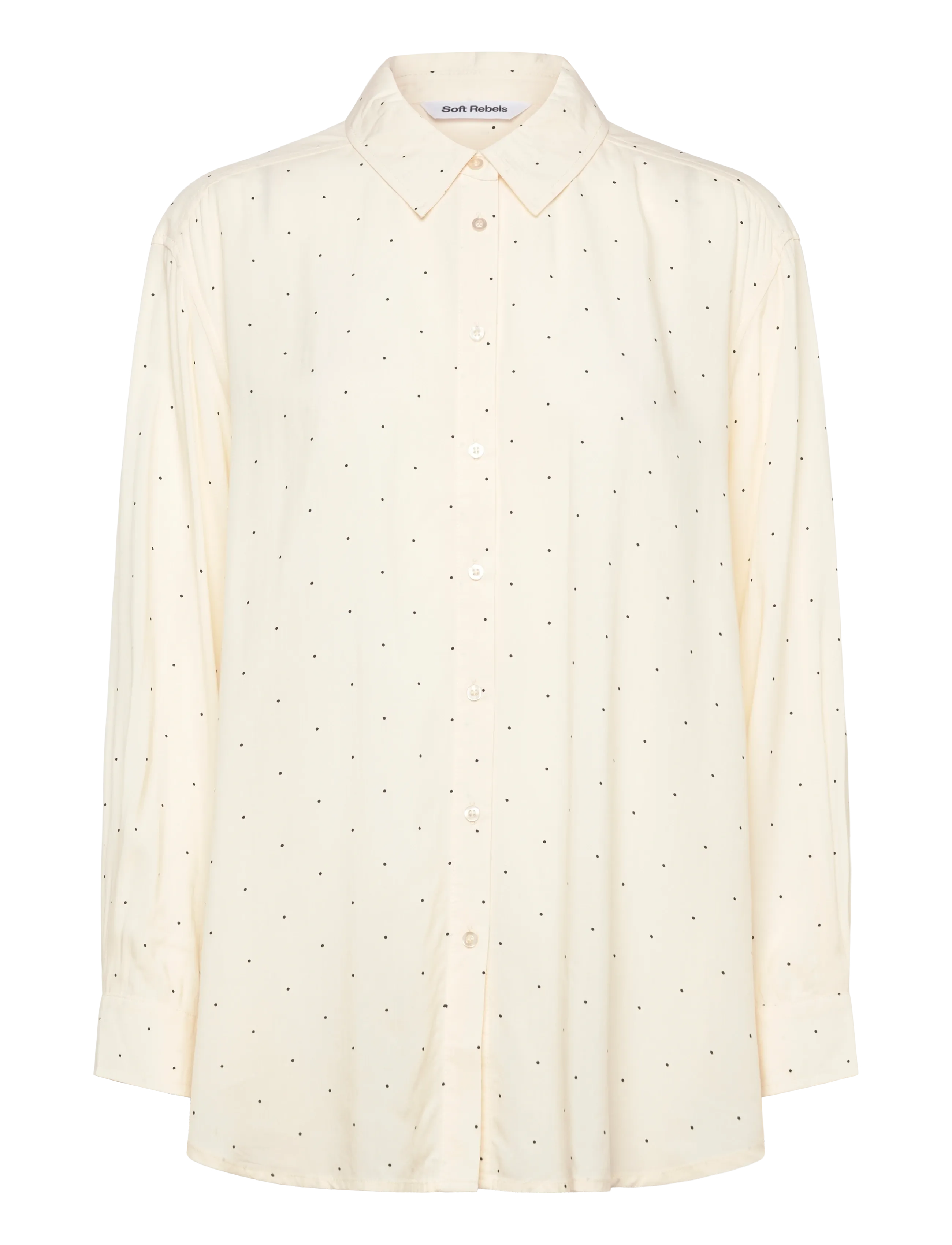 Soft Rebels - SRMargot Dot Shirt - langärmlige hemden - arctic wolf - 0