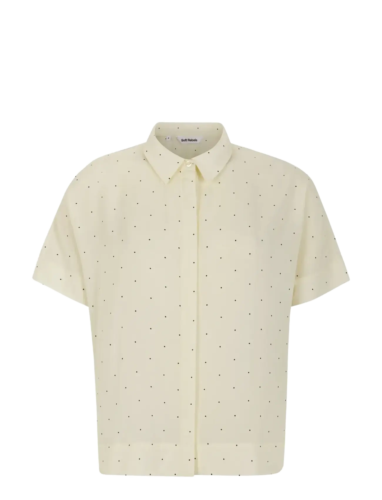 SOFT REBELS Srmargot Freedom Dot Ss Shirt Cream - S - Damen