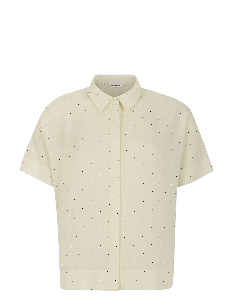 Soft Rebels - SRMargot Freedom Dot SS Shirt - koszule z krótkim rękawem - arctic wolf - 1