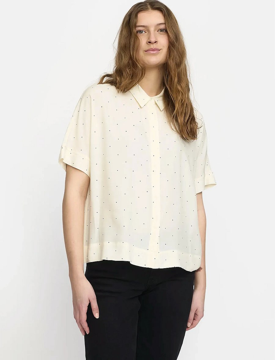 Soft Rebels - SRMargot Freedom Dot SS Shirt - chemises à manches courtes - arctic wolf - 0