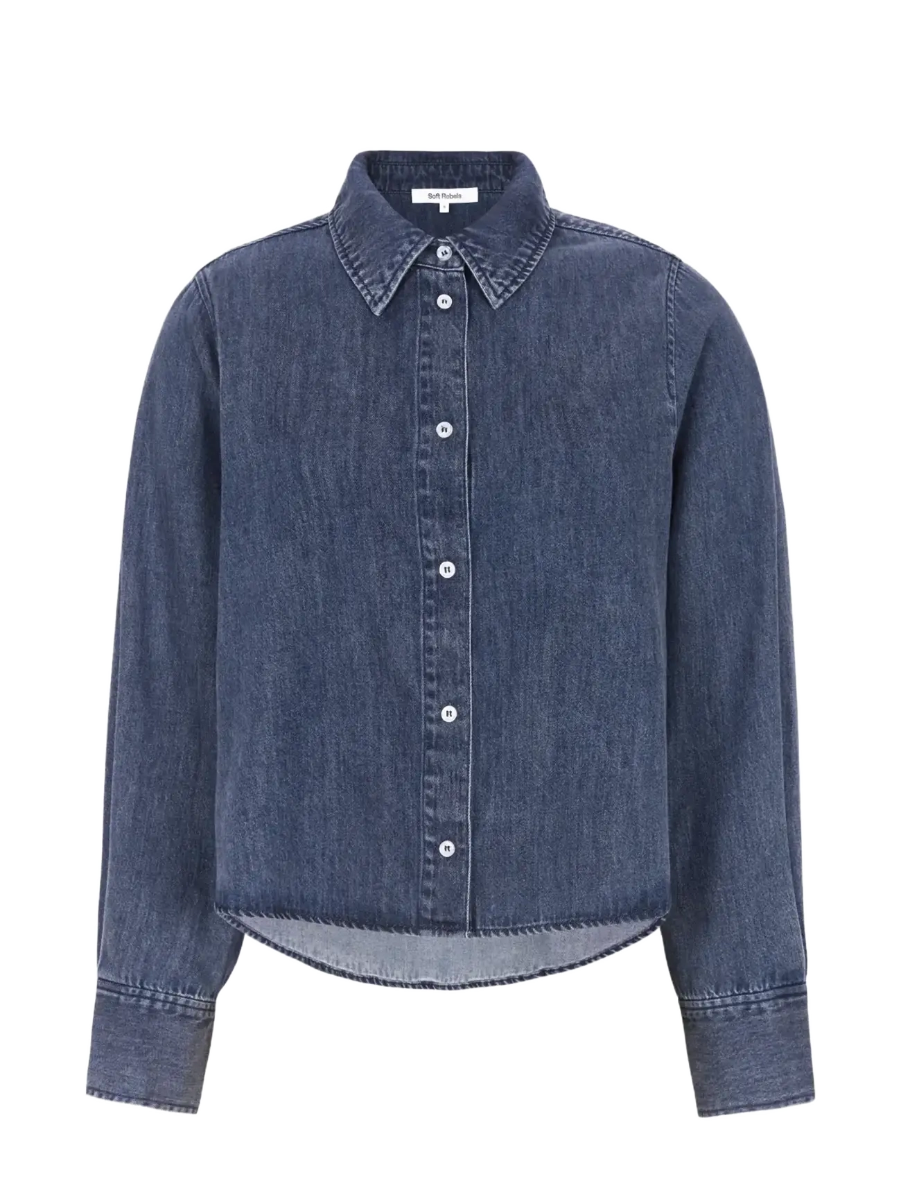 Soft Rebels SRKeira Cropped Shirt - Pikkade varrukatega särgid - DARK BLUE DENIM / blue