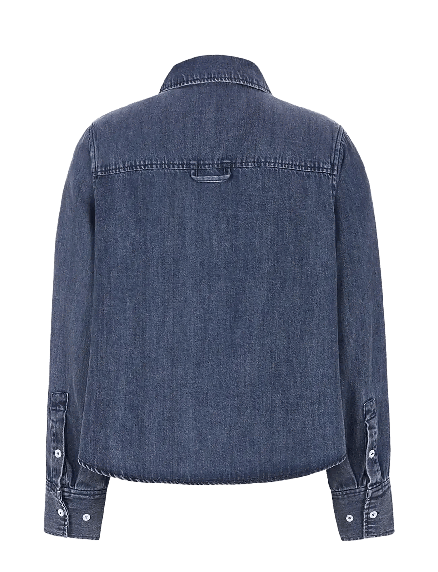 Soft Rebels - SRKeira Cropped Shirt - dark blue denim - 2