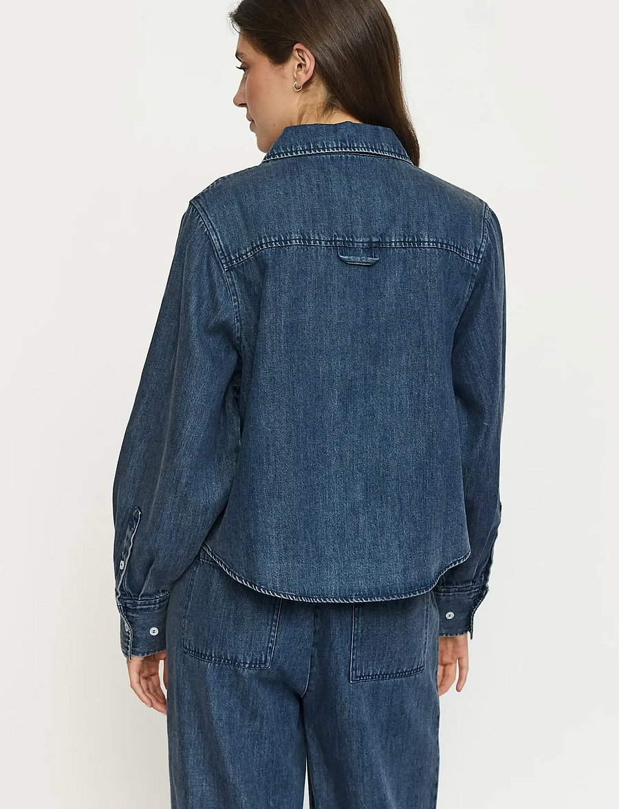 Soft Rebels - SRKeira Cropped Shirt - dark blue denim - 3