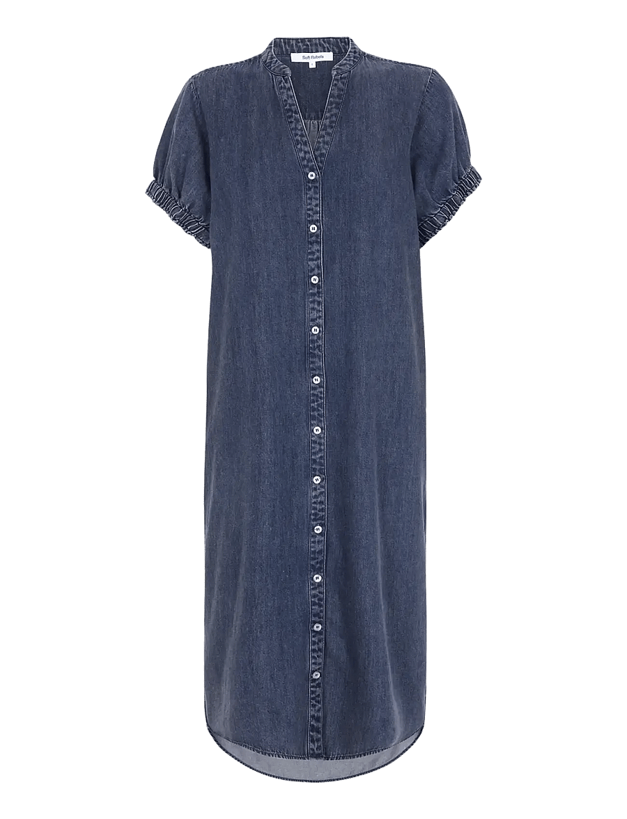 Soft Rebels - SRKeira Midi Dress - dark blue denim - 1