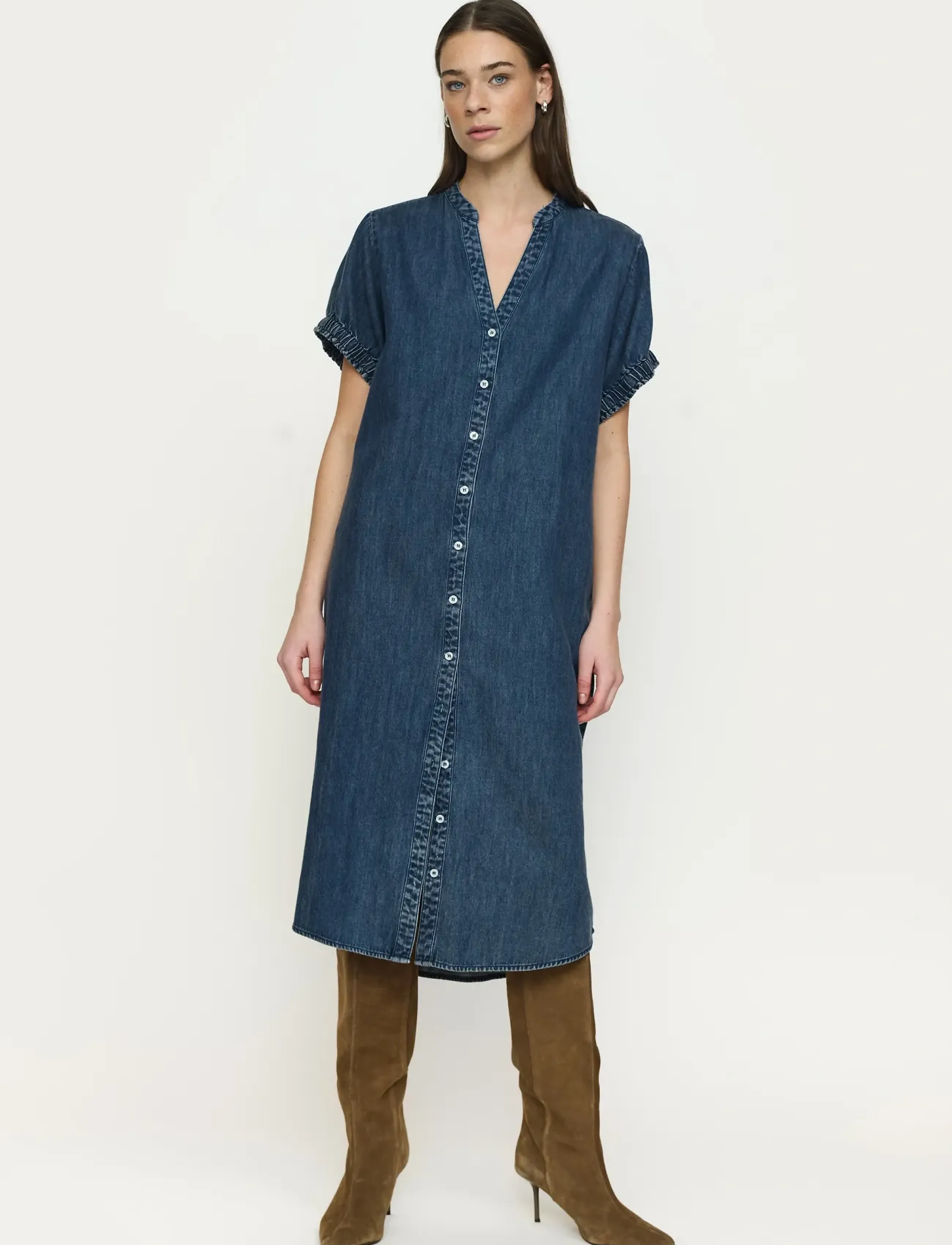 Soft Rebels Srkeira Midi Dress, M, Blue, Kjoler > Knælange Og Midi, Dame