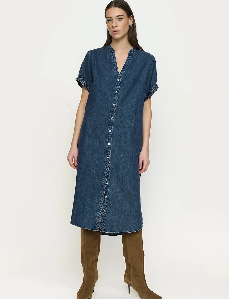 Soft Rebels - SRKeira Midi Dress - dark blue denim - 0