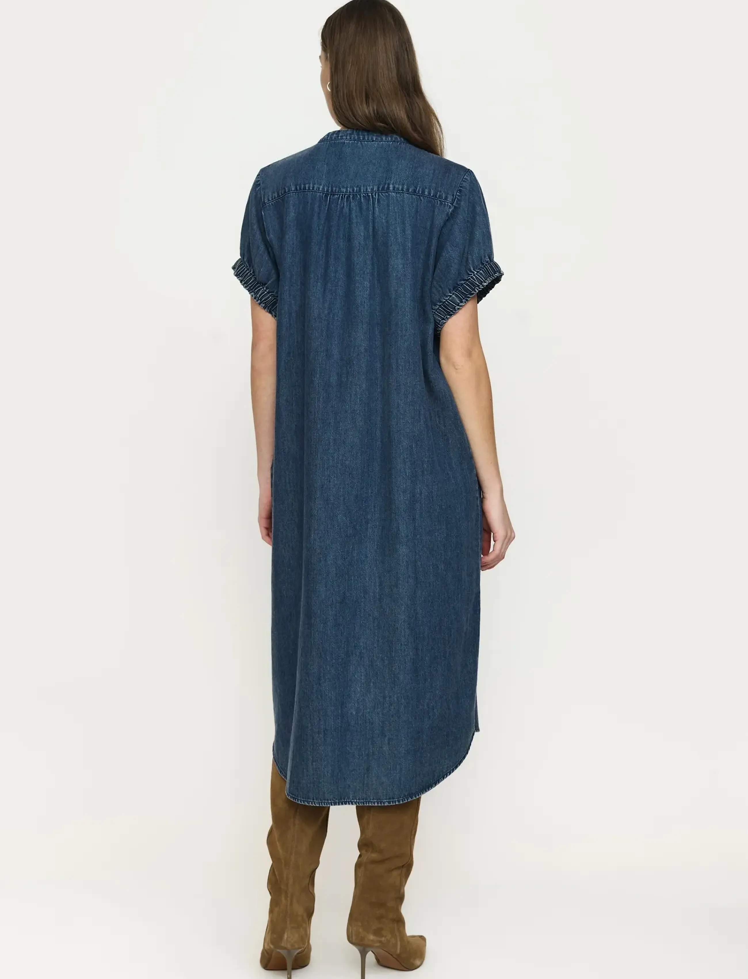 Soft Rebels - SRKeira Midi Dress - dark blue denim - 3